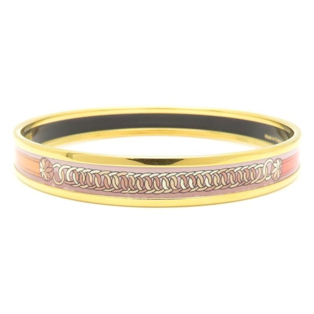 HERMES Hermes Email PM Bangle GP Gold Plated x Enamel Women's 295883 (1 of 8)