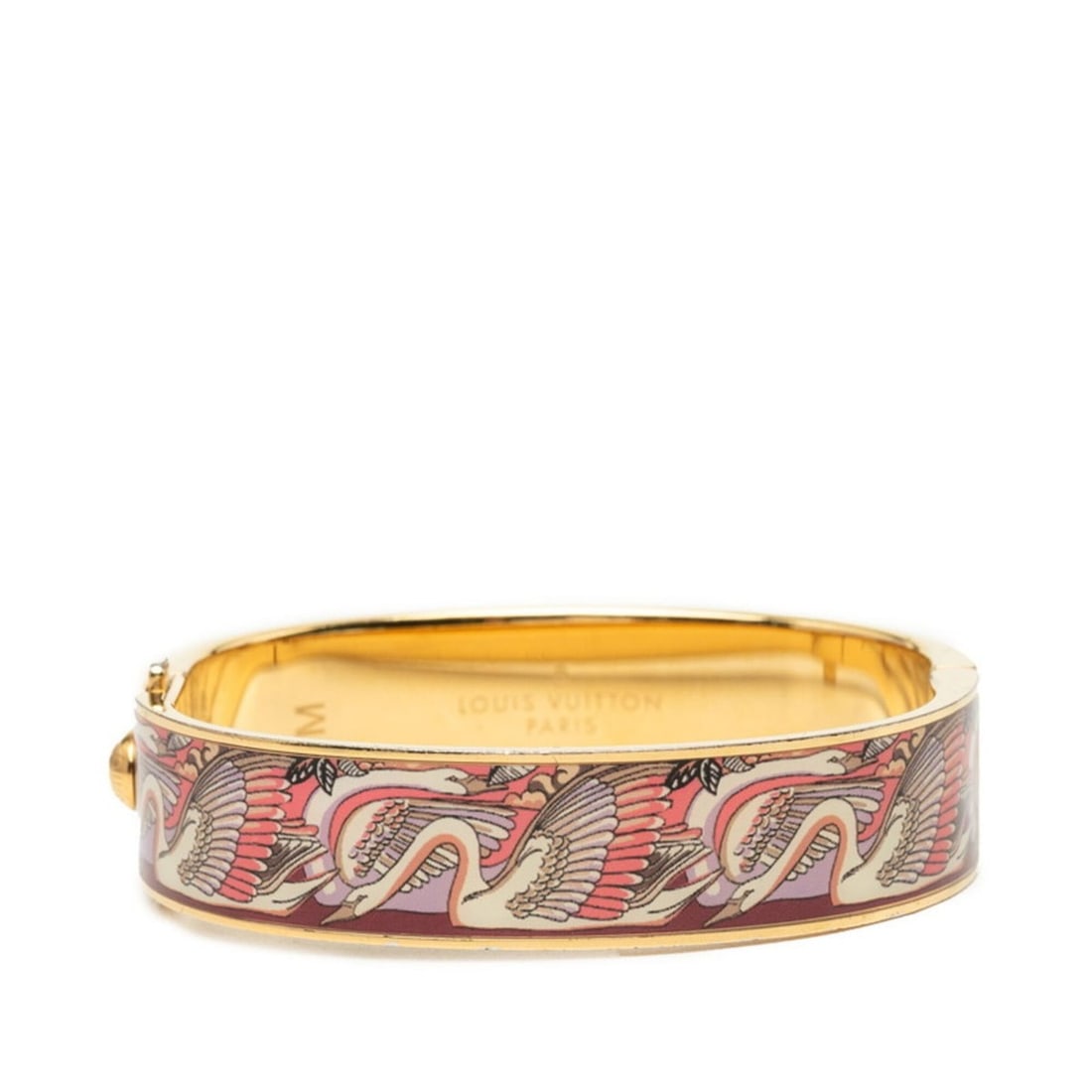 Louis Vuitton LV Confidential PM Bracelet Bangle, Size M, M64371, Pink Multicolor Gold Plated,: --- Catalog ---Category: SizeLength: 16.5cm / 6.49''Category: DesignType: Charm braceletColor: Gold, Multi-color, PinkGender: WomenMaterial: Gold platingCategory: GeneralMPN: M64371Brand: Louis Vuitto