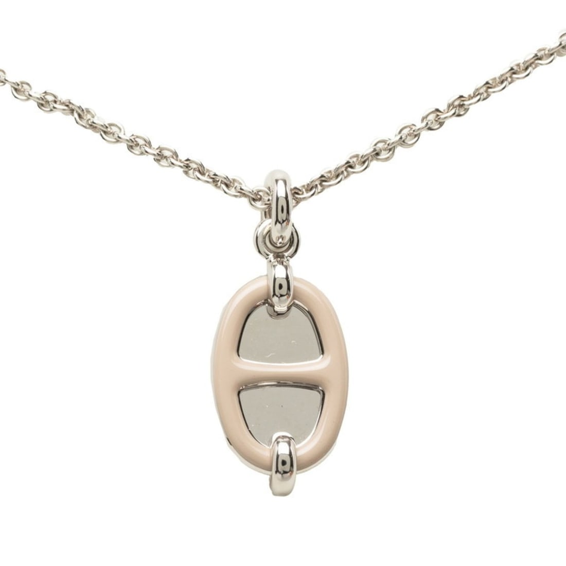 Hermes Mini Maillon PM Pendant Necklace, Rogue, Beige Gold Plated, Women's HERMES: --- Catalog ---Category: SizePendant Size: 25.7mm x 12.8mm / 1.01'' x 0.5''Neck Circumference: 47 cm / 18.5''Category: DesignColor: Beige, GoldGender: WomenMaterial: Gold platingPendant Type: PendantN