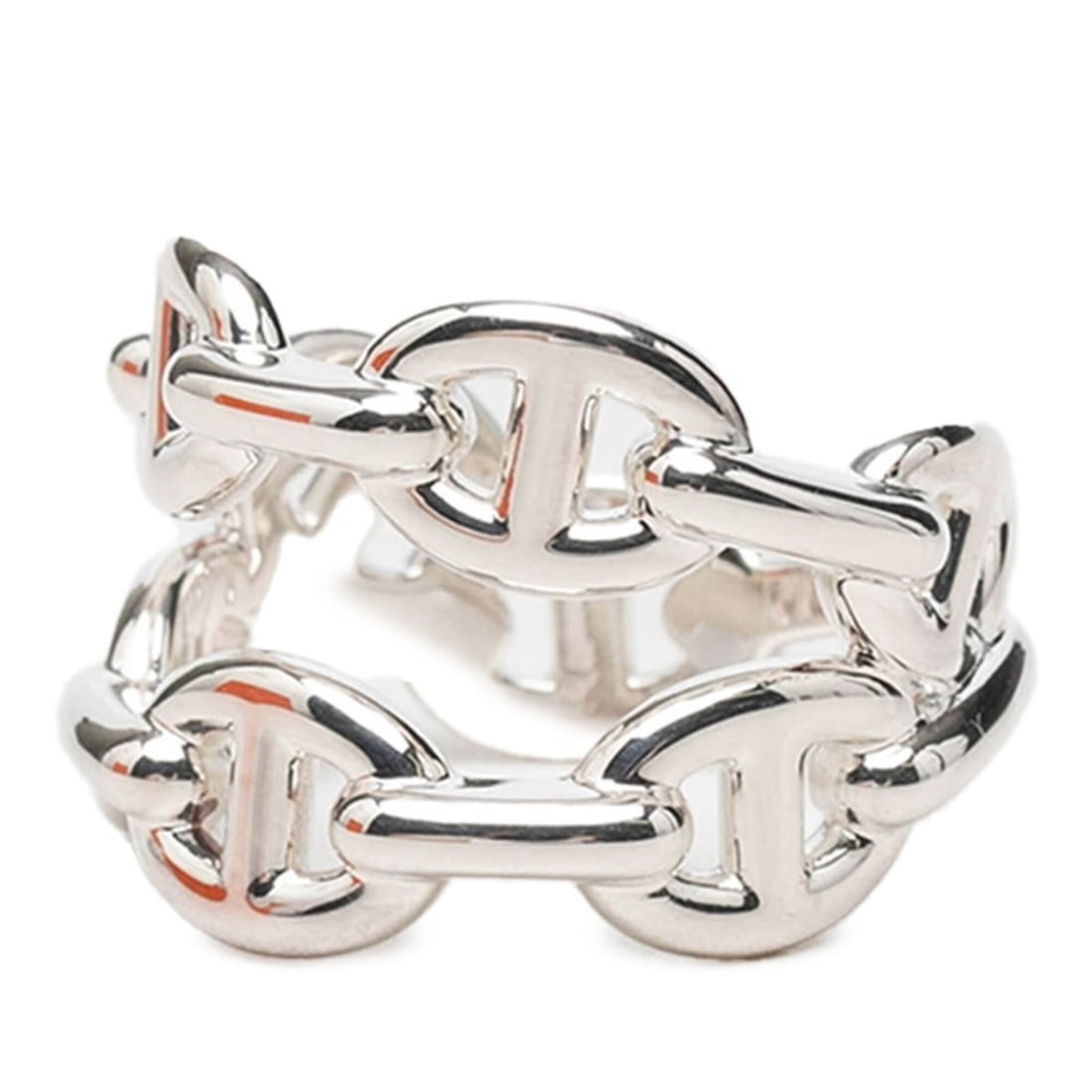 Hermes Chaine d'Ancre Enchainée Double Row Ring H122608B SV925 Silver Men's Women's HERMES: --- Catalog ---Category: SizeWidth: 16.2mm / 0.64''JP Size: 13.5US Size: 6.5Category: DesignType: Band ringColor: SilverGender: Men,Women,UnisexMaterial: Silver 925Category: GeneralLine: Chaine