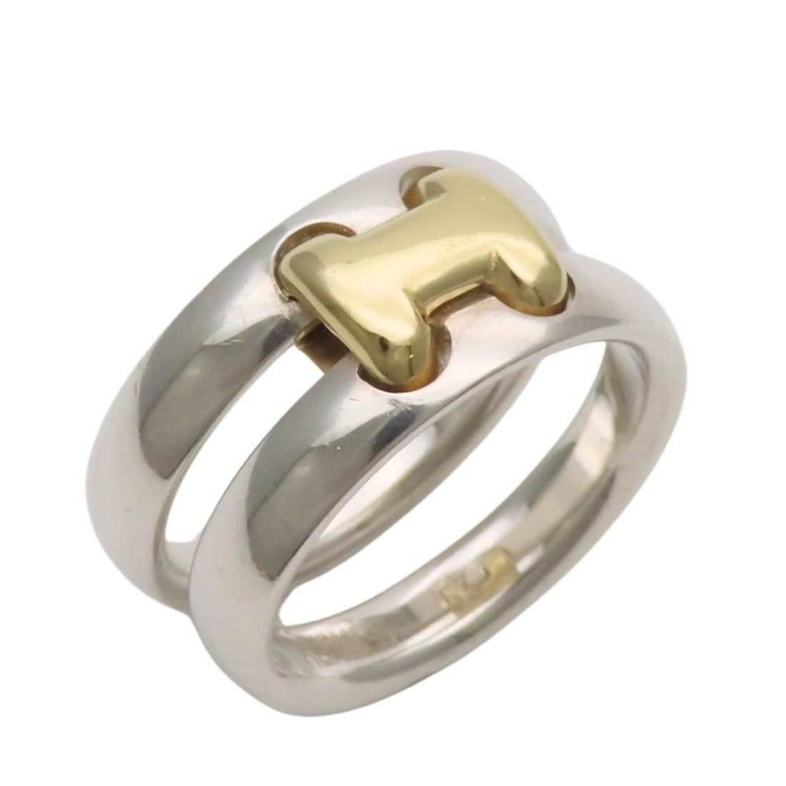 Hermes ring, Olympe, size 53, SV925 and 18K yellow gold combination, for women.: --- Catalog ---Category: SizeJP Size: 12US Size: 6.5Category: DesignType: Band ringColor: Gold, SilverGender: WomenMaterial: Silver 925, Yellow gold (18K)Category: GeneralBrand: Hermes--- Item List