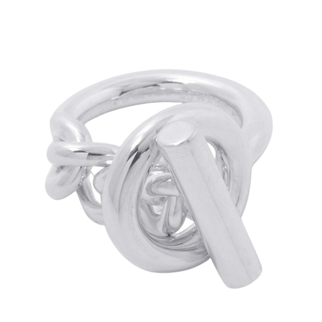 Hermes Croisette GM ring, SV925 silver, ring size 53. HERMES ring.: --- Catalog ---Category: SizeWidth: 18.5mm / 0.73''Weight: 14.9g / 0.52oz.JP Size: 13US Size: 6.5Category: DesignType: Band ringGender: WomenMaterial: Silver 925Category: GeneralBrand: HermesCountry