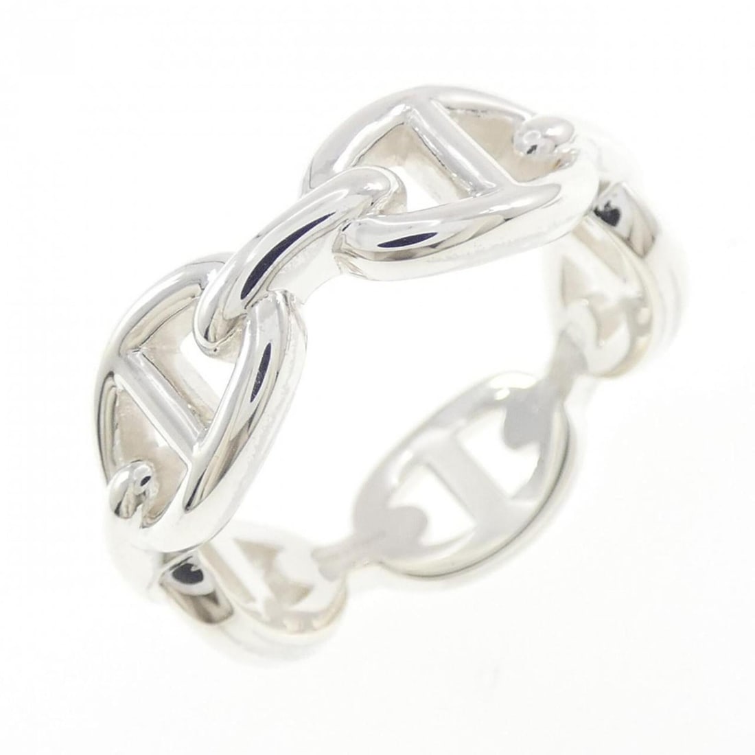 Hermes Hermès Chaine d'Ancre Enchainée Ring: --- Catalog ---Category: SizeUS Size: 9Brand Size: 58Category: DesignType: Band ringGender: WomenMaterial: Silver 925Category: GeneralMPN: H109507BBrand: Hermes--- Item List ---Section:
