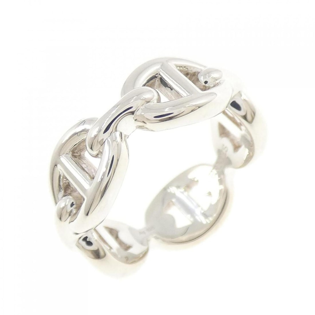 Hermes Hermès Chaine d'Ancre Enchainée Ring: --- Catalog ---Category: SizeUS Size: 5Brand Size: 49Category: DesignType: Band ringGender: WomenMaterial: Silver 925Category: GeneralMPN: H109507BBrand: Hermes--- Item List ---Section: