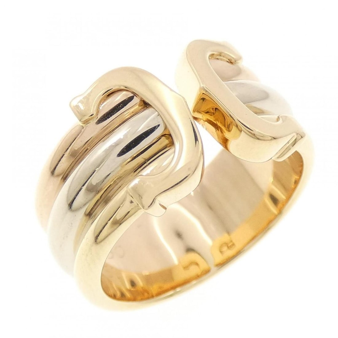 Cartier 2C Ring: --- Catalog ---Category: SizeUS Size: 6Brand Size: 51Category: DesignType: Band ringGender: WomenMaterial: Pink gold (18K), White gold (18K), Yellow gold (18K)Category: GeneralBrand: Cartier--- Item