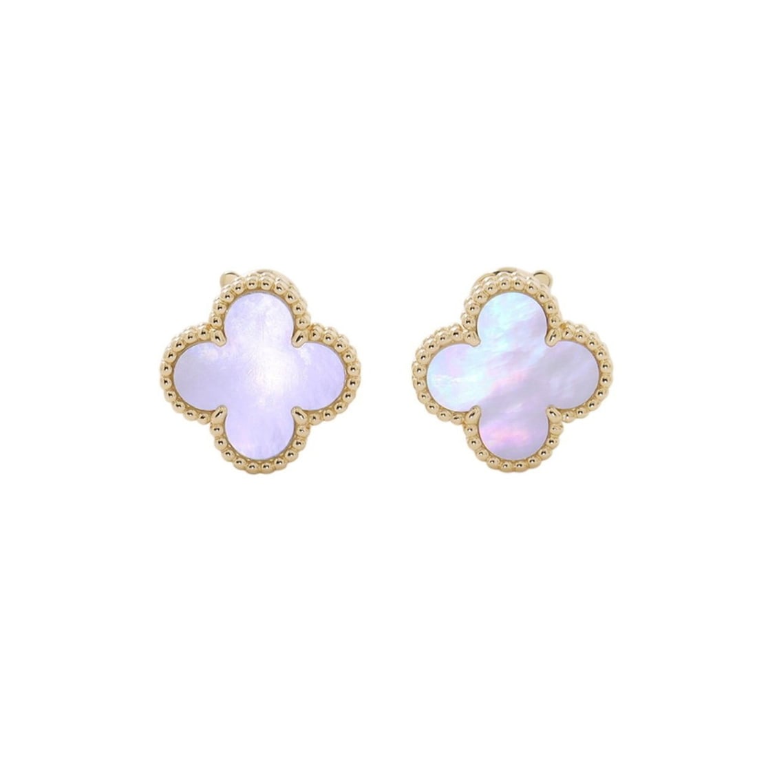 Van Cleef & Arpels Alhambra Earrings, Mother-of-Pearl, 18K Yellow Gold (VCARA44100), Alhambra, White: --- Catalog ---Category: SizeSize (HxWxD): 14.90mm x 14.90mm / 0.59'' x 0.59''Category: DesignType: Clip earringsColor: White, Yellow goldGender: WomenMaterial: Yellow gold (18K)Category: GeneralMPN:
