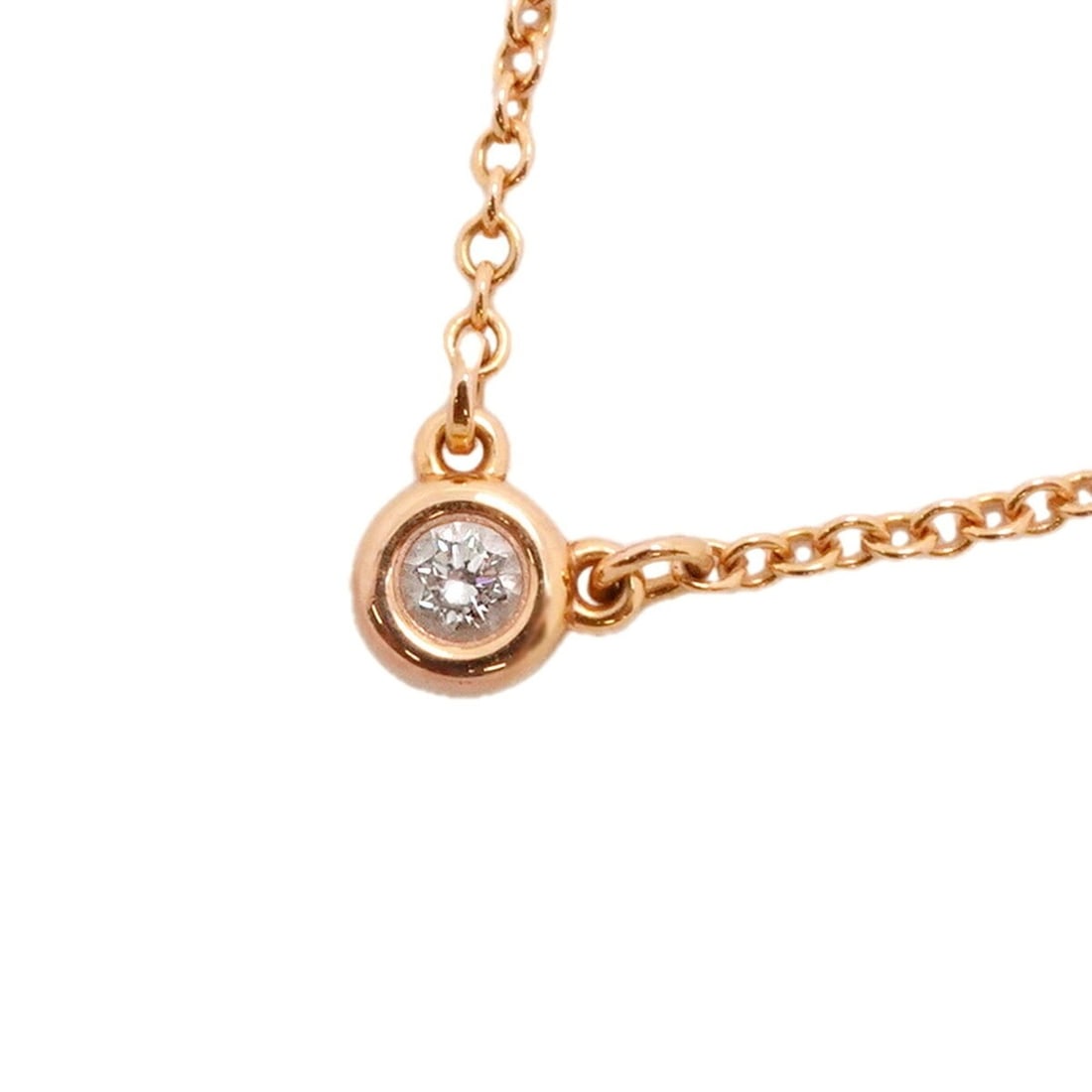 Tiffany & Co. By the Yard Necklace, 1PD (18K Pink Gold) Diamond, Women's: --- Catalog ---Category: SizePendant Size: 4.2mm x 3.7mm / 0.16'' x 0.14''Neck Circumference: 41.5 cm / 16.33''Category: DesignStone: DiamondGender: WomenMaterial: Pink gold (18K)Necklace Type: Neckla