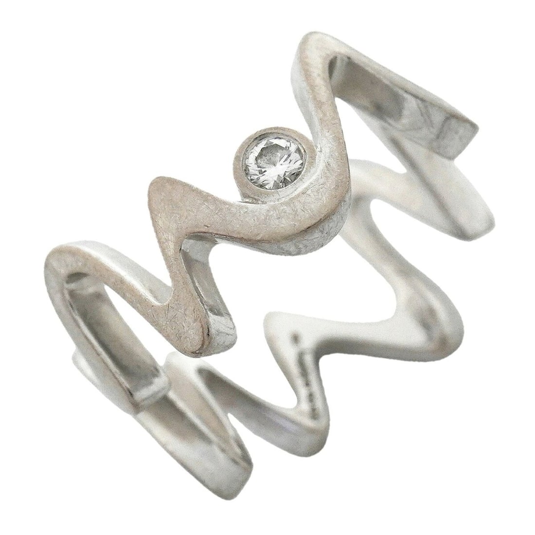 Tiffany & Co. Frank Gehry Equus Ring, 1PD (18K White Gold) Diamond, Size 11, Women's: --- Catalog ---Category: SizeJP Size: 11US Size: 6Category: DesignType: Band ringStone: DiamondGender: WomenMaterial: White gold (18K)Category: GeneralBrand: Tiffany--- Item List ---Section: Condition