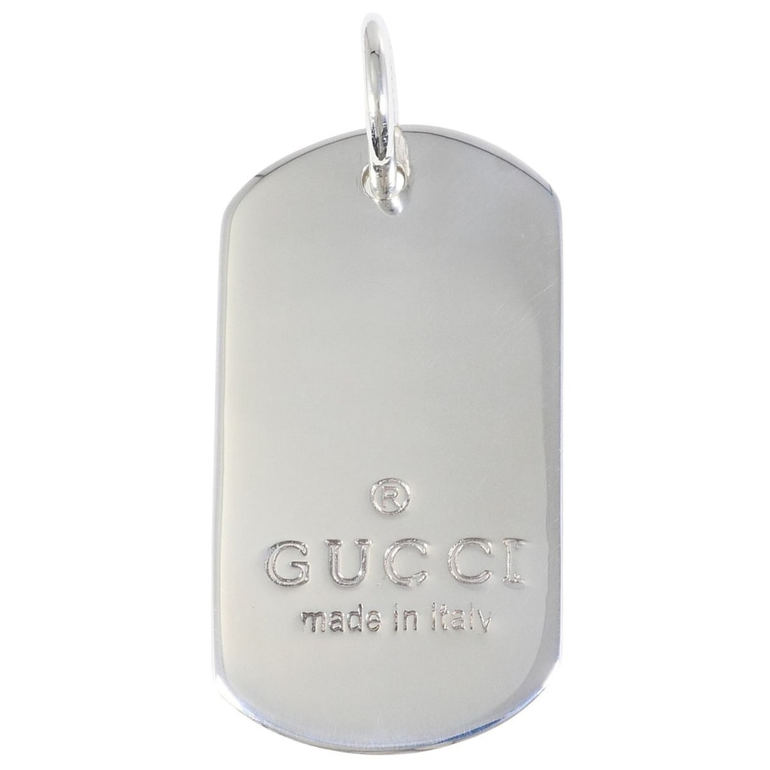 Gucci silver pendant top, total weight 10.8g, like new jewelry.: --- Catalog ---Category: SizeWeight: 10.8g / 0.38oz.Pendant Size: 40mm x 18mm / 1.57'' x 0.7''Category: DesignGender: Women,MenMaterial: Silver 925Pendant Type: PendantNecklace Type: PendantCategory: 