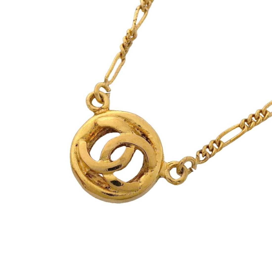 Chanel Necklace, Coco Mark Circle, GP Plated Gold, Women's: --- Catalog ---Category: SizePendant Size: 14.3mm x 20.1mm / 0.56'' x 0.79''Neck Circumference: 39 cm / 15.35''Category: DesignColor: GoldGender: WomenMaterial: Gold platingNecklace Type: NecklaceCate