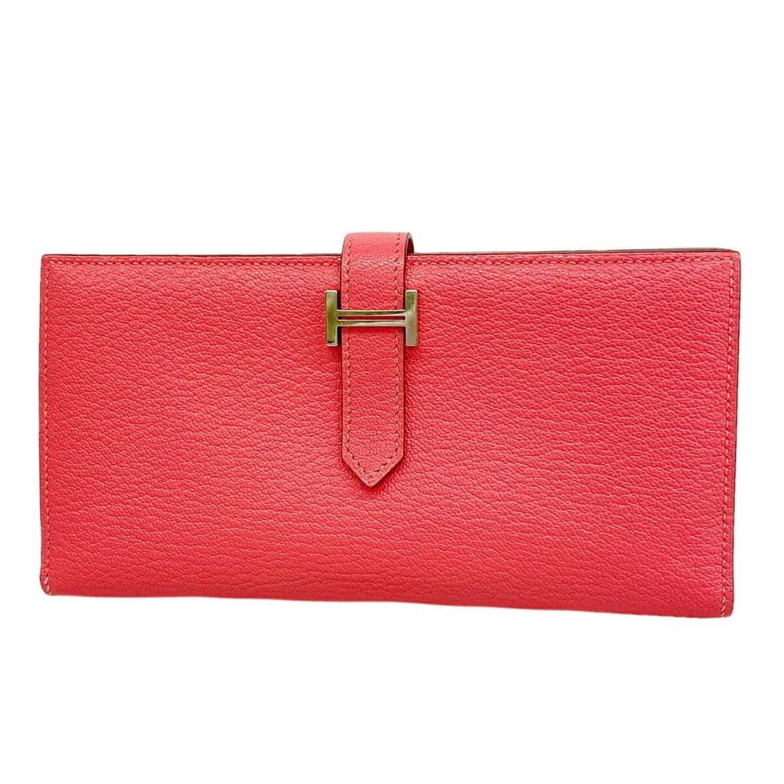 Hermes Bearn Soufflé Long Wallet, Chevre Mysore, Rose Azalee, C Stamp, Women's: --- Catalog ---Category: SizeSize (HxWxD): 9cm x 17.5cm x 1.5cm / 3.54'' x 6.88'' x 0.59''Category: DesignType: Long wallet (bi-fold)Color: Rose azaleeGender: WomenMaterial: Chevre myzore leather