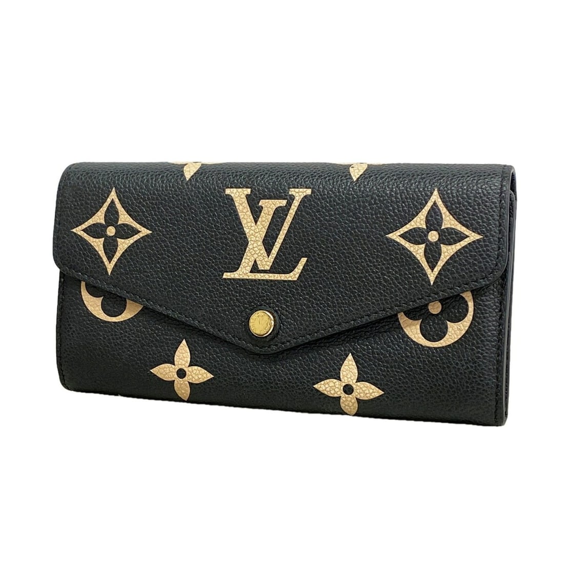 Louis Vuitton Monogram Empreinte Bicolor Portefeuille Sarah Long Wallet M80496 Black Beige Women's: --- Catalog ---Category: SizeSize (HxWxD): 10cm x 19cm x 2.5cm / 3.93'' x 7.48'' x 0.98''Category: DesignType: Long wallet (bi-fold)Color: Beige, BlackGender: WomenCategory: GeneralMPN: M80496Brand: L