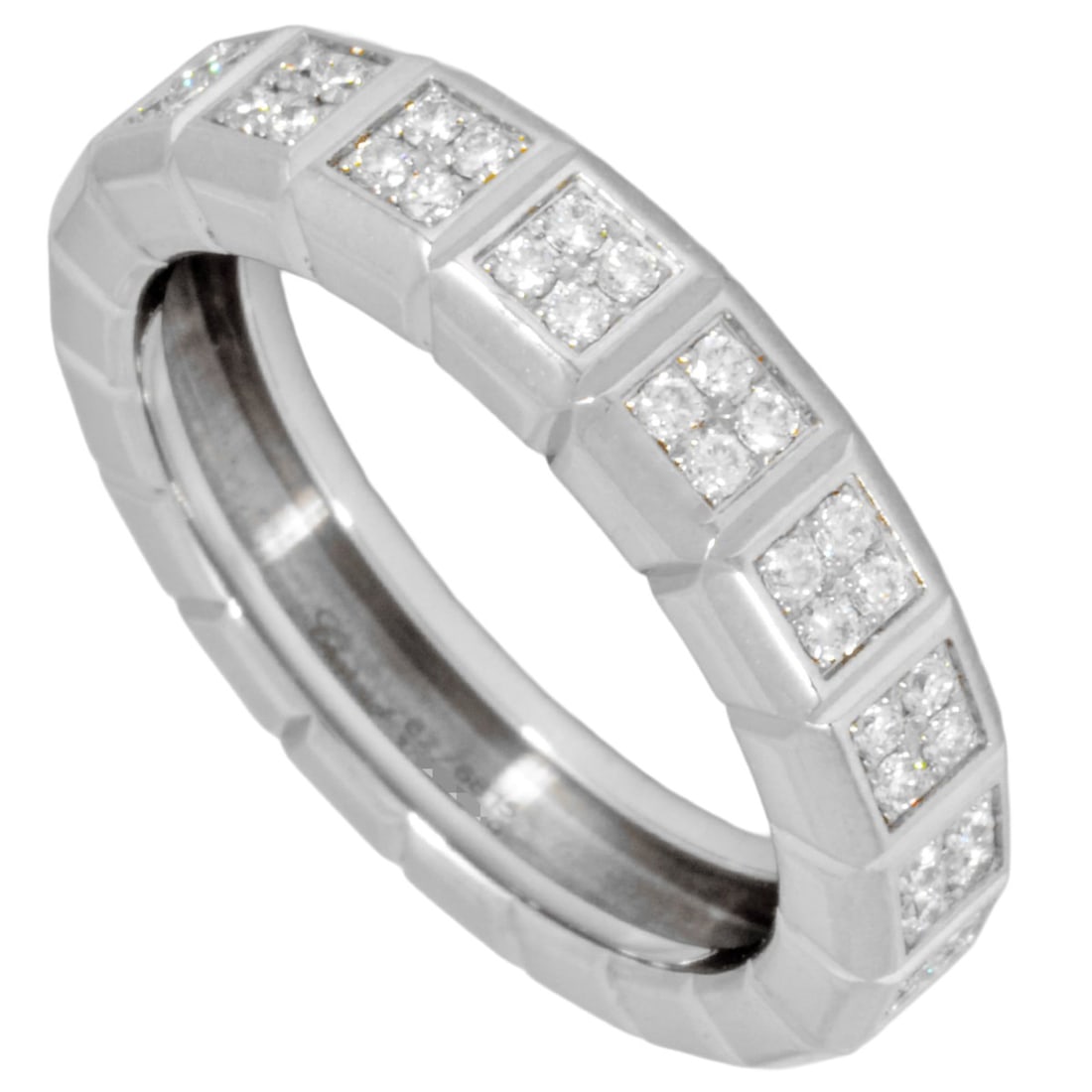 Chopard Ice Cube Full Set Ring with Diamonds, Approx. 82cm, 6815, 18KWG, 7.0g, White Gold, Women's.: --- Catalog ---Category: SizeJP Size: 10.5US Size: 5.5Category: DesignType: Band ringGender: WomenMaterial: White gold (18K)Category: GeneralBrand: Chopard--- Item List ---Section: ConditionRanking: R