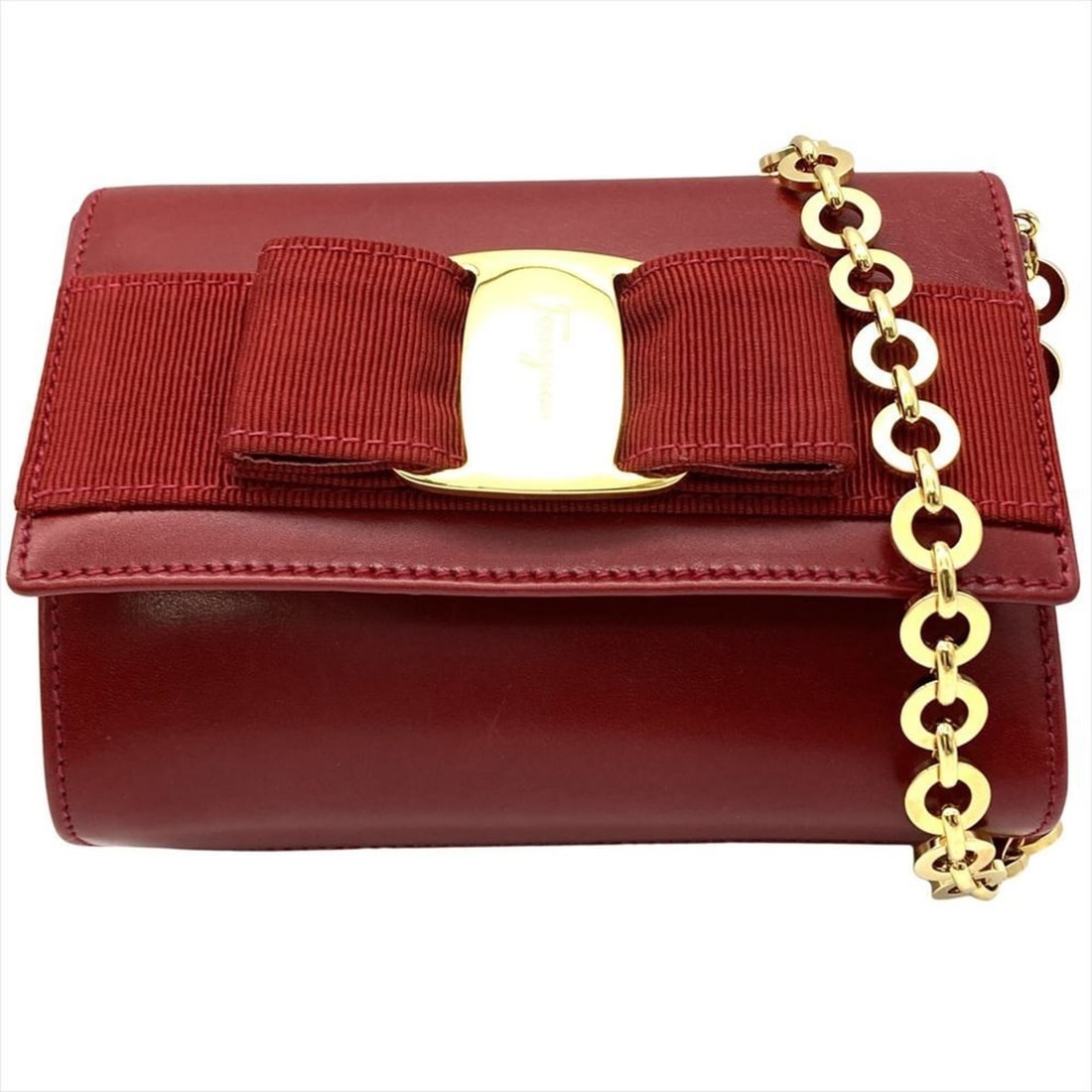 Salvatore Ferragamo Ferragamo Vara Ribbon Shoulder Bag, 2-Way, Leather, AQ213202, Red, Gold: --- Catalog ---Category: SizeSize (HxWxD): 10cm x 14.5cm x 7.5cm / 3.93'' x 5.7'' x 2.95''Category: DesignType: Shoulder bagColor: Red colorGender: WomenMaterial: Leather Category: GeneralBrand: Salva