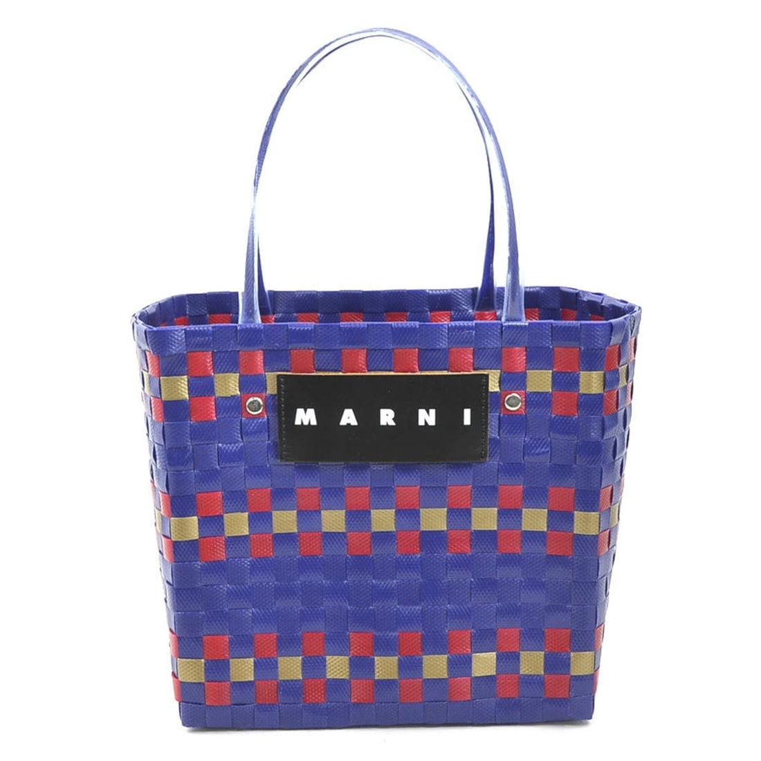 MARNI handbag, Flower Cafe design, polypropylene, blue, women's, h31085a: --- Catalog ---Category: SizeSize (HxWxD): 21.5cm x 22cm x 13.5cm / 8.46'' x 8.66'' x 5.31''Category: DesignType: HandbagColor: BlueGender: WomenMaterial: Polypropylene Category: GeneralBrand: MarniCo