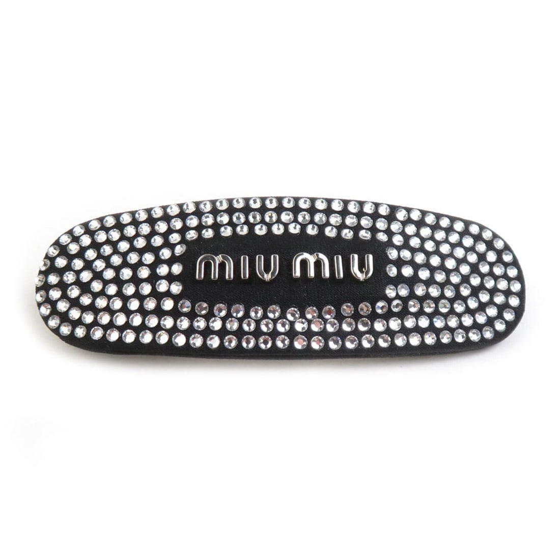 Miu Miu Miu barrette, satin, rhinestone, black, women's, h31783a: --- Catalog ---Category: SizeSize (LxW): 2.5cm x 8cm / 0.98'' x 3.14''Category: DesignType: BarretteColor: BlackGender: WomenMaterial: Rhinestone, SatinCategory: GeneralBrand: Miu Miu--- Item List ---