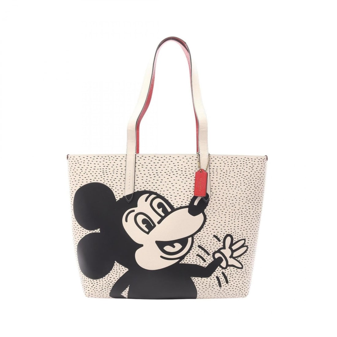 Coach COACH × Disney Keith Haring Tote Bag Handbag Leather Women's White Black Red C0895: --- Catalog ---Category: SizeSize (HxWxD): 31.5cm x 36cm x 10.5cm / 12.4'' x 14.17'' x 4.13''Category: DesignType: Handbag, Tote bagColor: Black, Red color, WhiteGender: WomenMaterial: Leather Categor