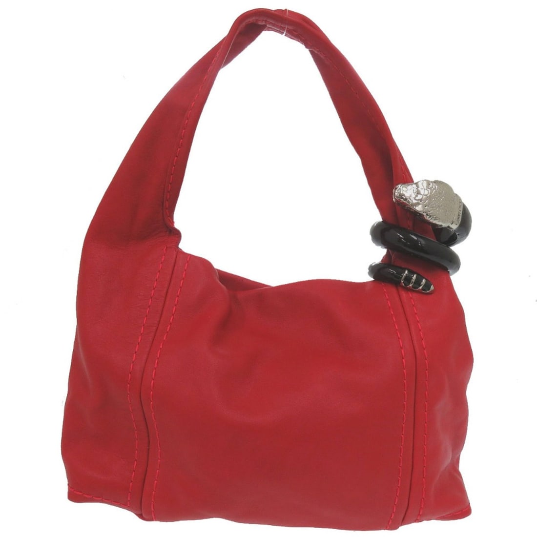 Jimmy Choo Saba Hobo Bag Snake Leather Red Shoulder 1820JIMMY CHOO: --- Catalog ---Category: SizeSize (HxWxD): 21cm x 29.5cm x 14cm / 8.26'' x 11.61'' x 5.51''Category: DesignType: Shoulder bagColor: Red colorGender: WomenMaterial: Leather Category: GeneralBrand: Jimm