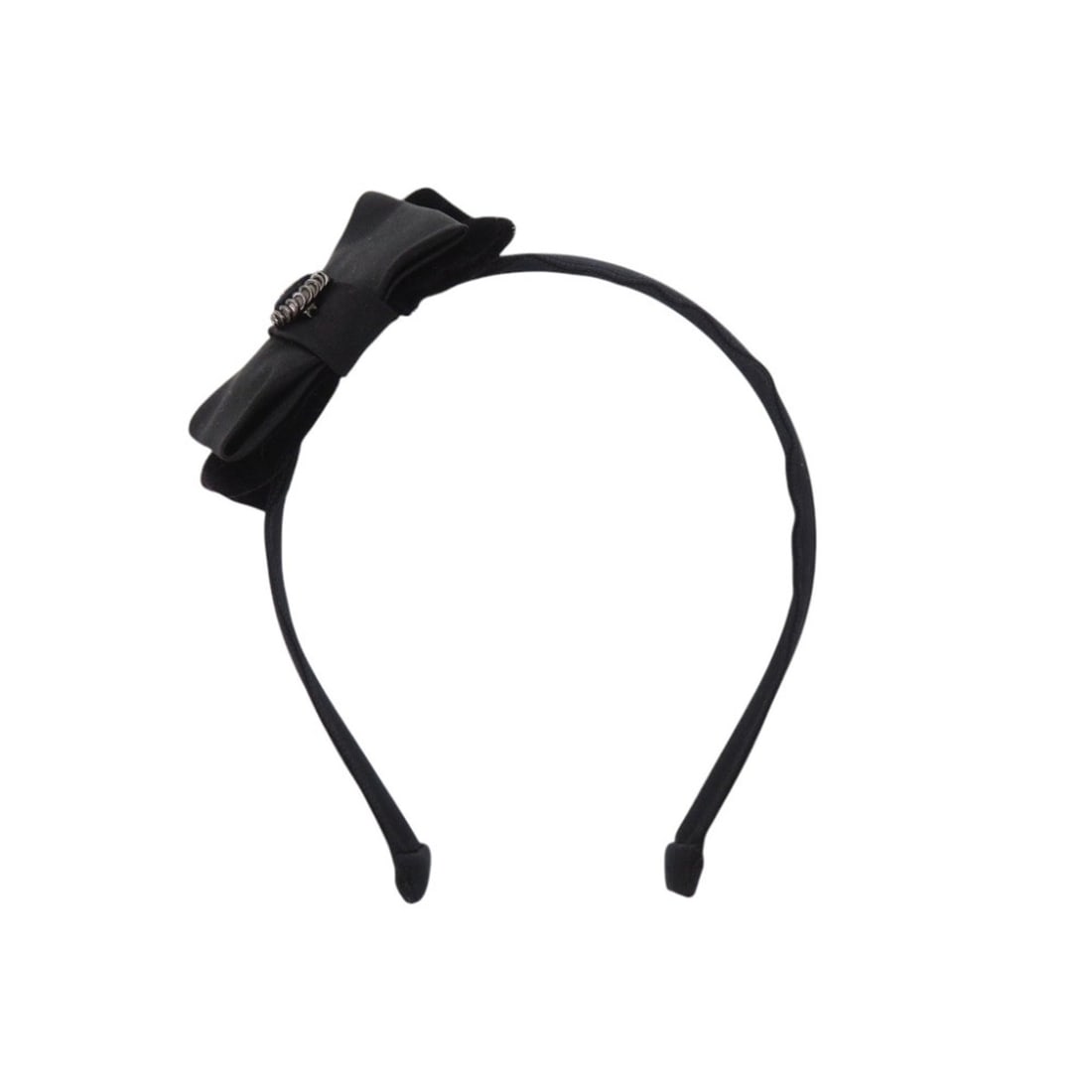 Chanel Coco Mark Ribbon Satin Velvet Black Headband 1279CHANEL (1 of 8)