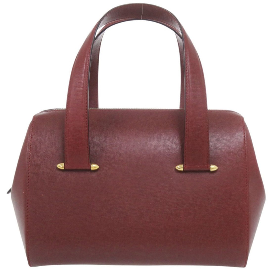 Cartier Mini Boston Bag Must Leather Bordeaux Handbag Red 1020CARTIER: --- Catalog ---Category: SizeSize (HxWxD): 19cm x 25cm x 14cm / 7.48'' x 9.84'' x 5.51''Category: DesignType: Boston bag, HandbagColor: Bordeaux, Red colorGender: WomenMaterial: Leather Category: Gene