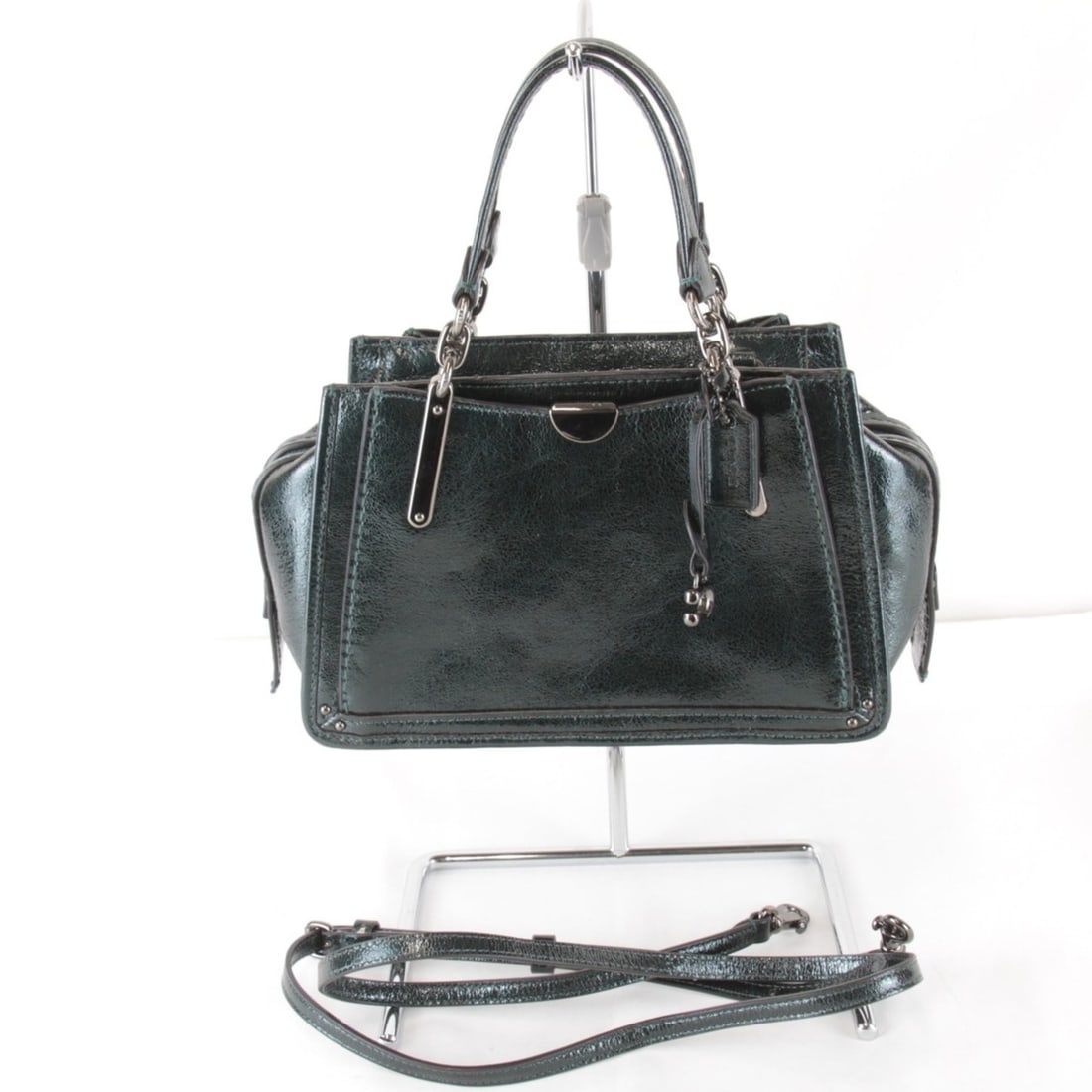 COACH 2-way shoulder bag, leather, green, women's.: --- Catalog ---Category: SizeSize (HxWxD): 13cm x 21cm x 6cm / 5.11'' x 8.26'' x 2.36''Category: DesignType: Handbag, Shoulder bagColor: GreenGender: WomenMaterial: Leather Category: GeneralBrand: Coa