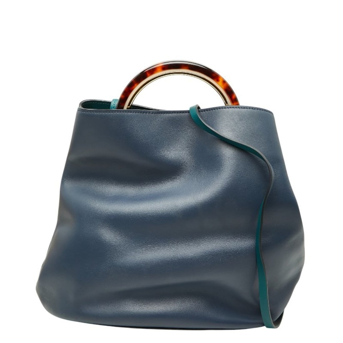 Marni Panier Circle Handbag Shoulder Bag 2-Way Navy Leather Women's MARNI: --- Catalog ---Category: SizeSize (HxWxD): 27.5cm x 30.5cm x 22cm / 10.82'' x 12'' x 8.66''Category: DesignType: Handbag, Pouch, Shoulder bagColor: NavyGender: WomenMaterial: Leather Category: General