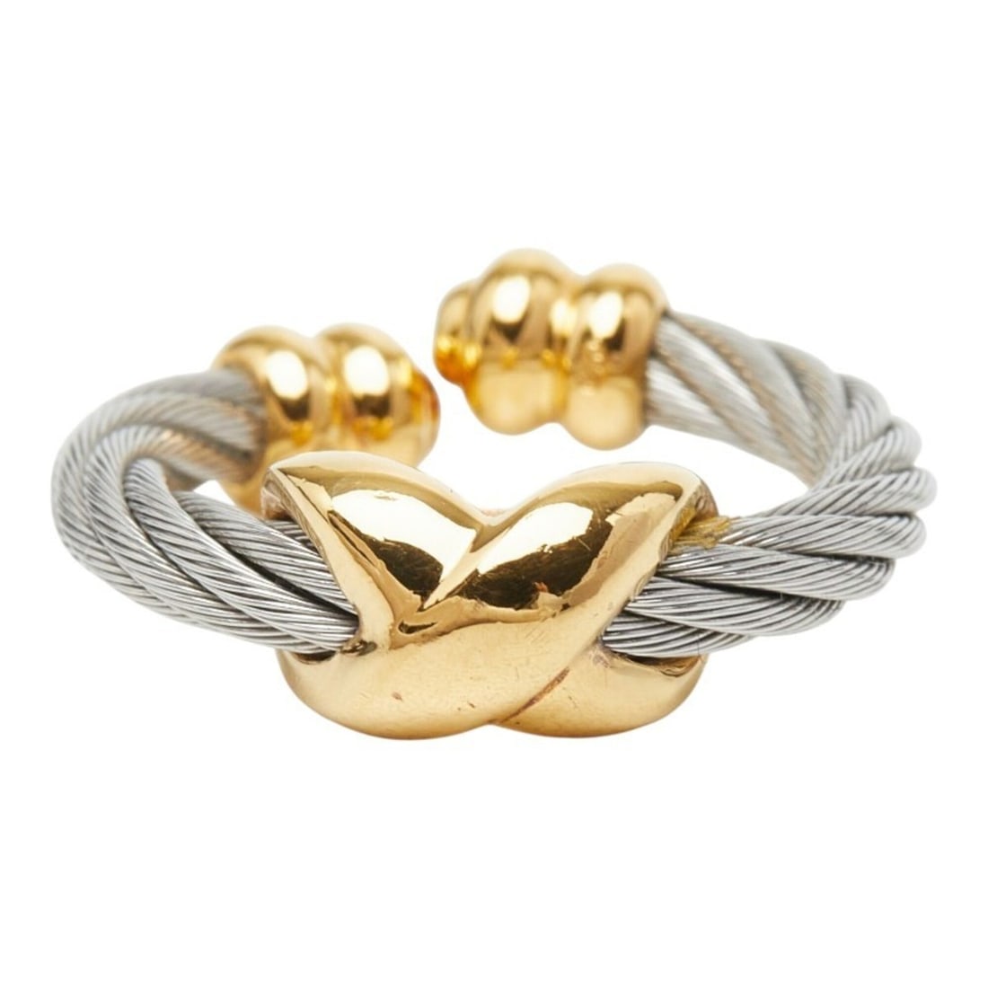 Philippe Charriol CHARRIOL Cross Open Ring, Silver with Gold Plating, Women's (1 of 15)