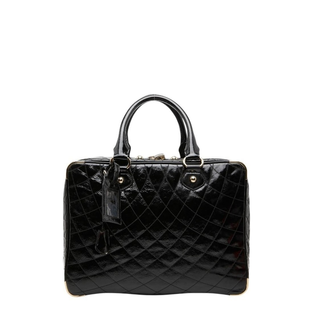 Bally Quilted Handbag Boston Bag Black Enamel Women's BALLY: --- Catalog ---Category: SizeSize (HxWxD): 30cm x 41cm x 20cm / 11.81'' x 16.14'' x 7.87''Category: DesignType: Boston bag, HandbagColor: BlackGender: WomenCategory: GeneralBrand: Bally--- Item List -