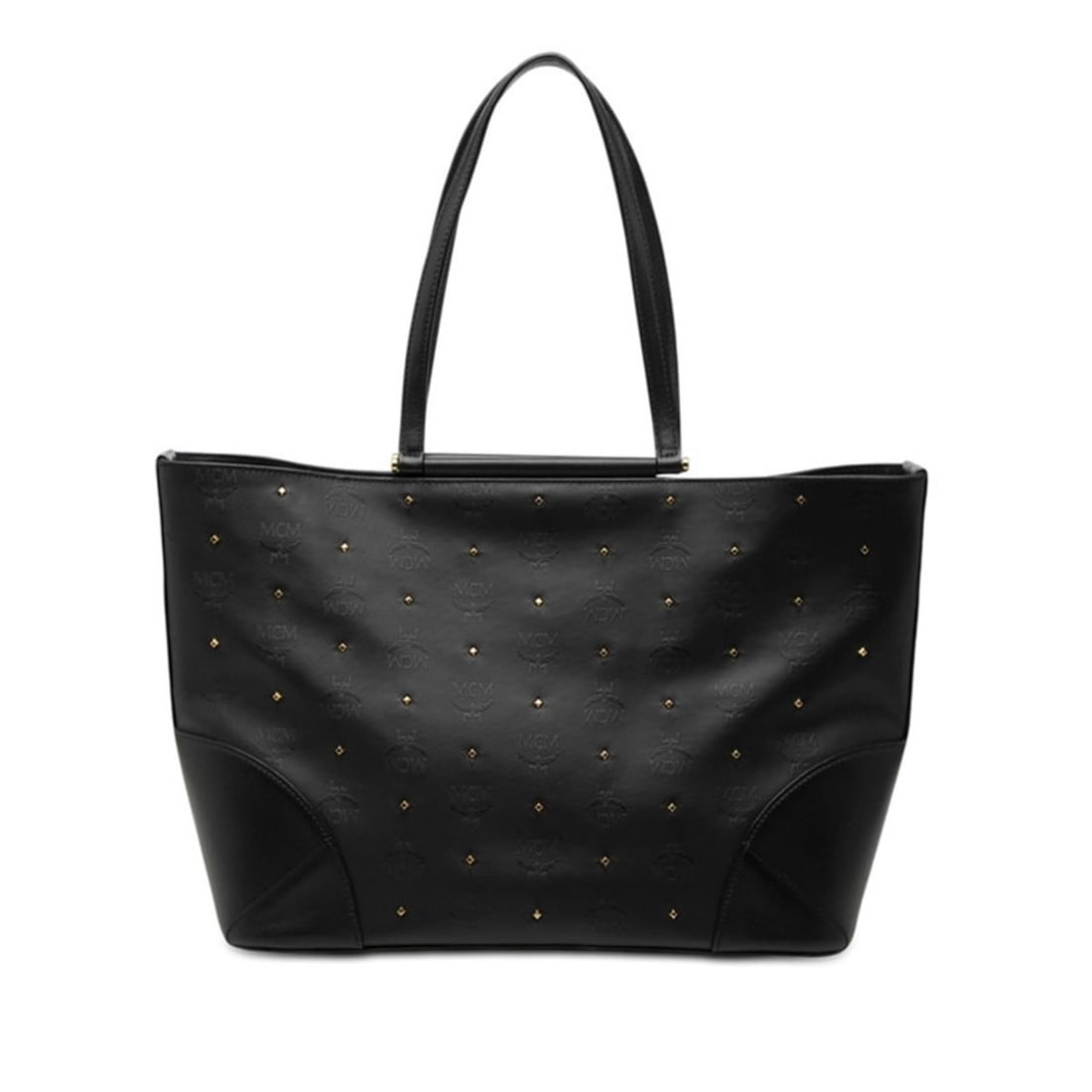 MCM Claudia Studded Tote Bag Shoulder Black Leather Women's (1 of 13)