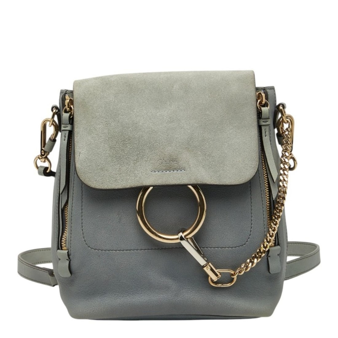 Chloé Chloe Faye Backpack Shoulder Bag 2WAY 041770652 Gray Suede Leather Women's: --- Catalog ---Category: SizeSize (HxWxD): 24cm x 19cm x 13cm / 9.44'' x 7.48'' x 5.11''Category: DesignType: Shoulder bagColor: GrayGender: WomenMaterial: Suede , Leather Category: GeneralMPN: 041770