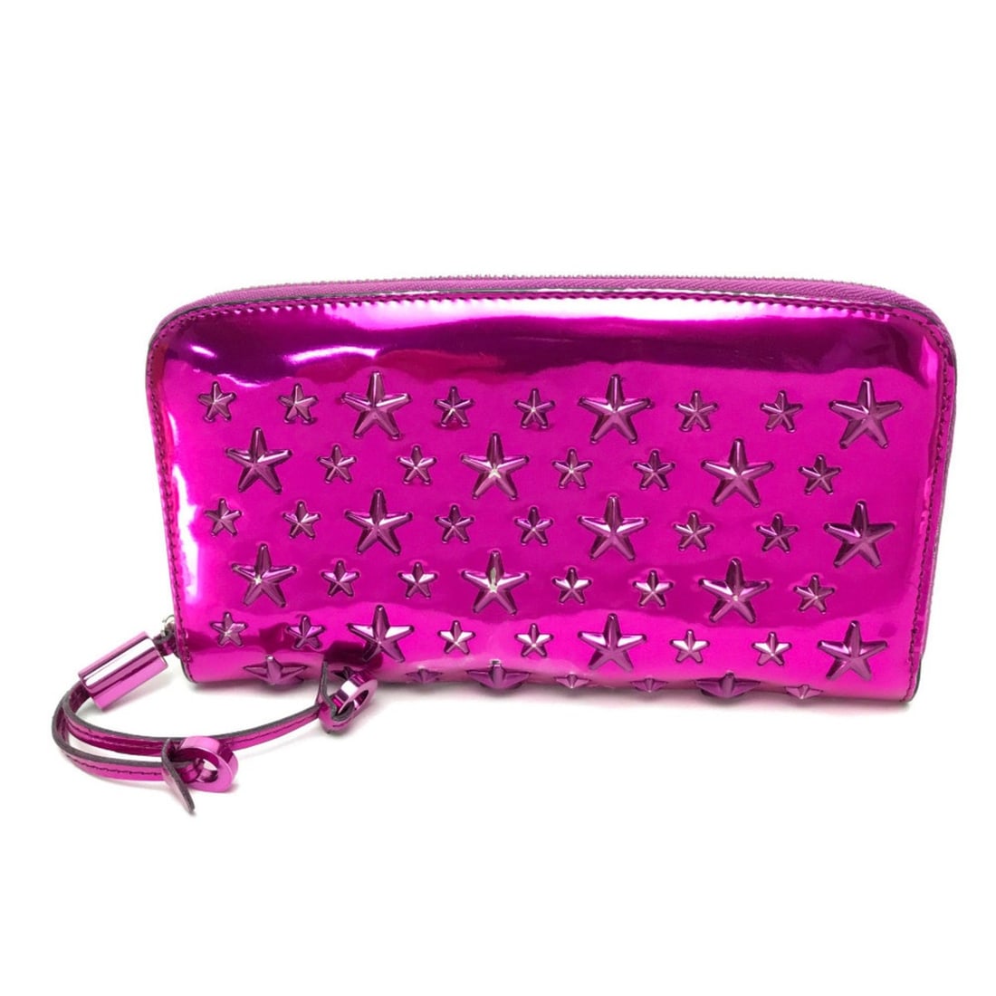 JIMMY CHOO 163FILIPA.CIM Star Stud Filipa Wallet, Round Zipper Long Patent Leather, Men's & Women's,: --- Catalog ---Category: SizeSize (HxWxD): 11cm x 19cm / 4.33'' x 7.48''Category: DesignType: Long wallet (bi-fold)Color: Metallic purpleGender: Men,Women,UnisexClosure: ZipperMaterial: Patent leather