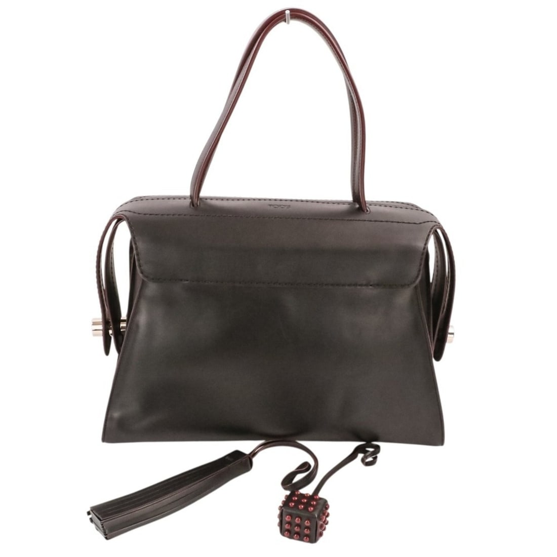 TOD'S Gommini Twist Bowling Boston Bag Handbag Black Men's Women's: --- Catalog ---Category: SizeSize (HxWxD): 24cm x 35cm x 15cm / 9.44'' x 13.77'' x 5.9''Category: DesignType: Boston bag, HandbagColor: BlackGender: Men,WomenMaterial: Leather Category: GeneralBrand: 