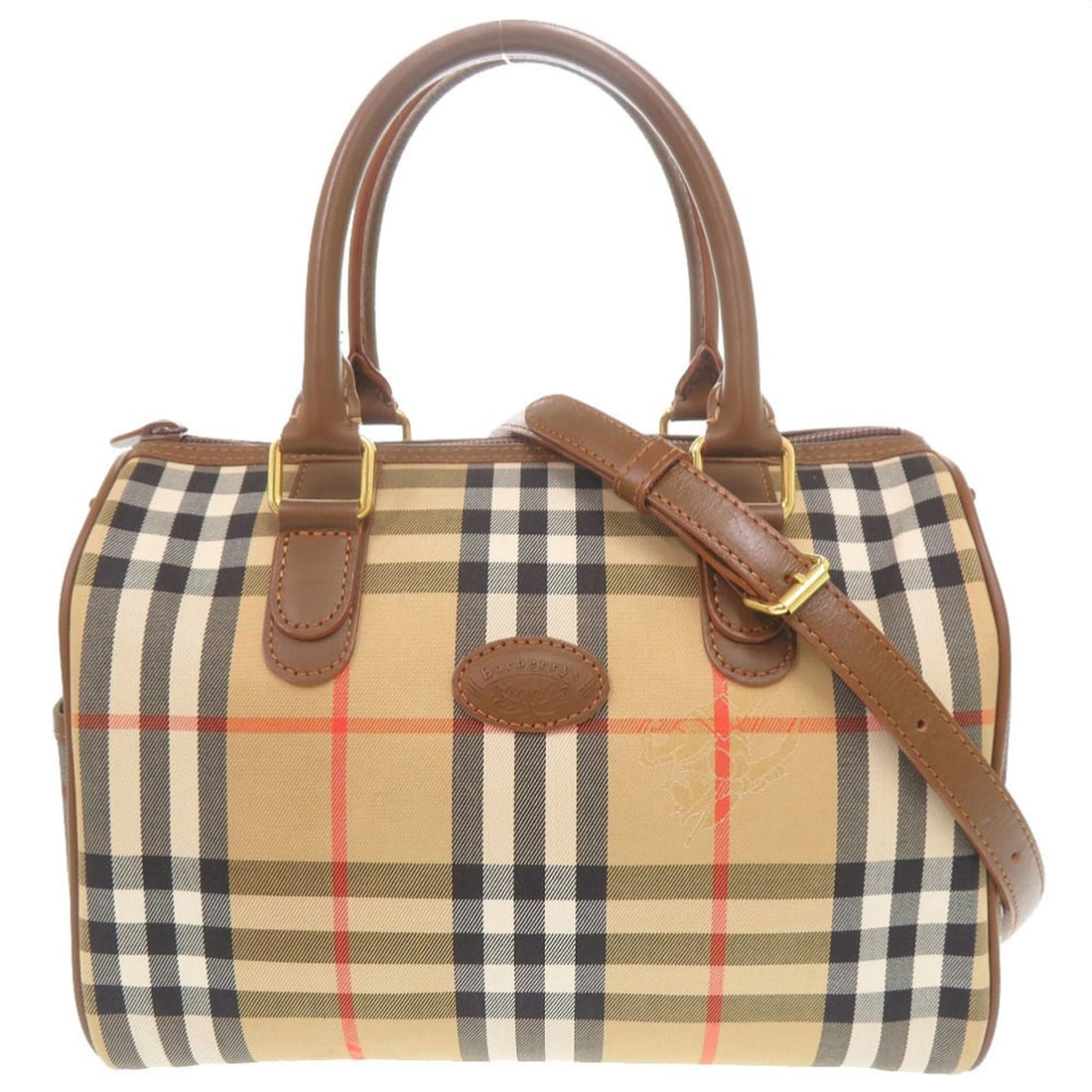 Burberry Vintage Nova Check Canvas Leather Beige Brown 2-Way Handbag Mini Boston Bag Shoulder: --- Catalog ---Category: SizeSize (HxWxD): 17cm x 24.5cm x 13cm / 6.69'' x 9.64'' x 5.11''Category: DesignType: Boston bag, Handbag, Shoulder bagColor: Beige brownGender: WomenMaterial: Canvas , Leath