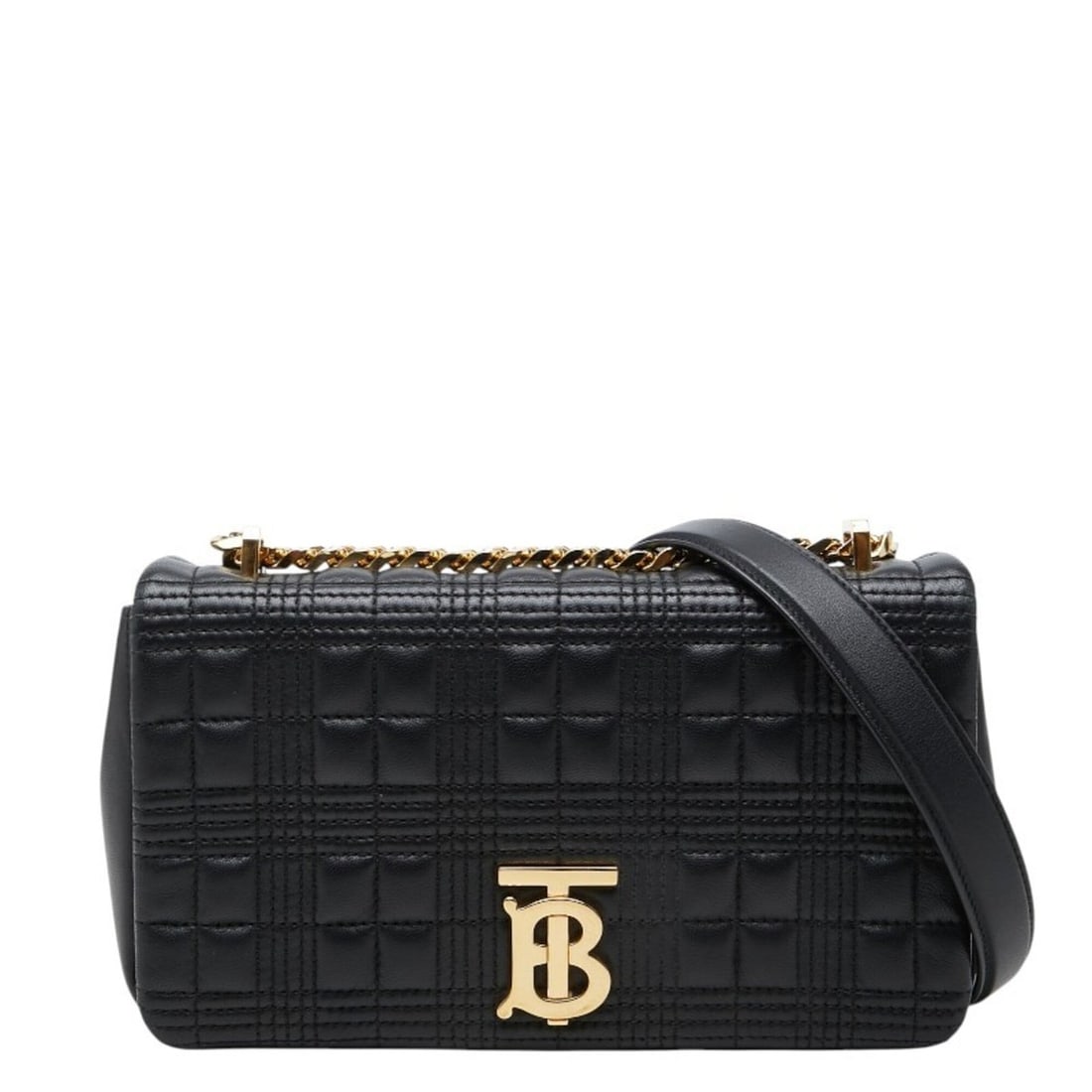 Burberry TB Laura Quilted Chain Shoulder Bag, Black Leather, Women's BURBERRY: --- Catalog ---Category: SizeSize (HxWxD): 13cm x 23.5cm x 6.5cm / 5.11'' x 9.25'' x 2.55''Category: DesignType: Shoulder bagColor: BlackGender: WomenMaterial: Leather Category: GeneralBrand: Burberry