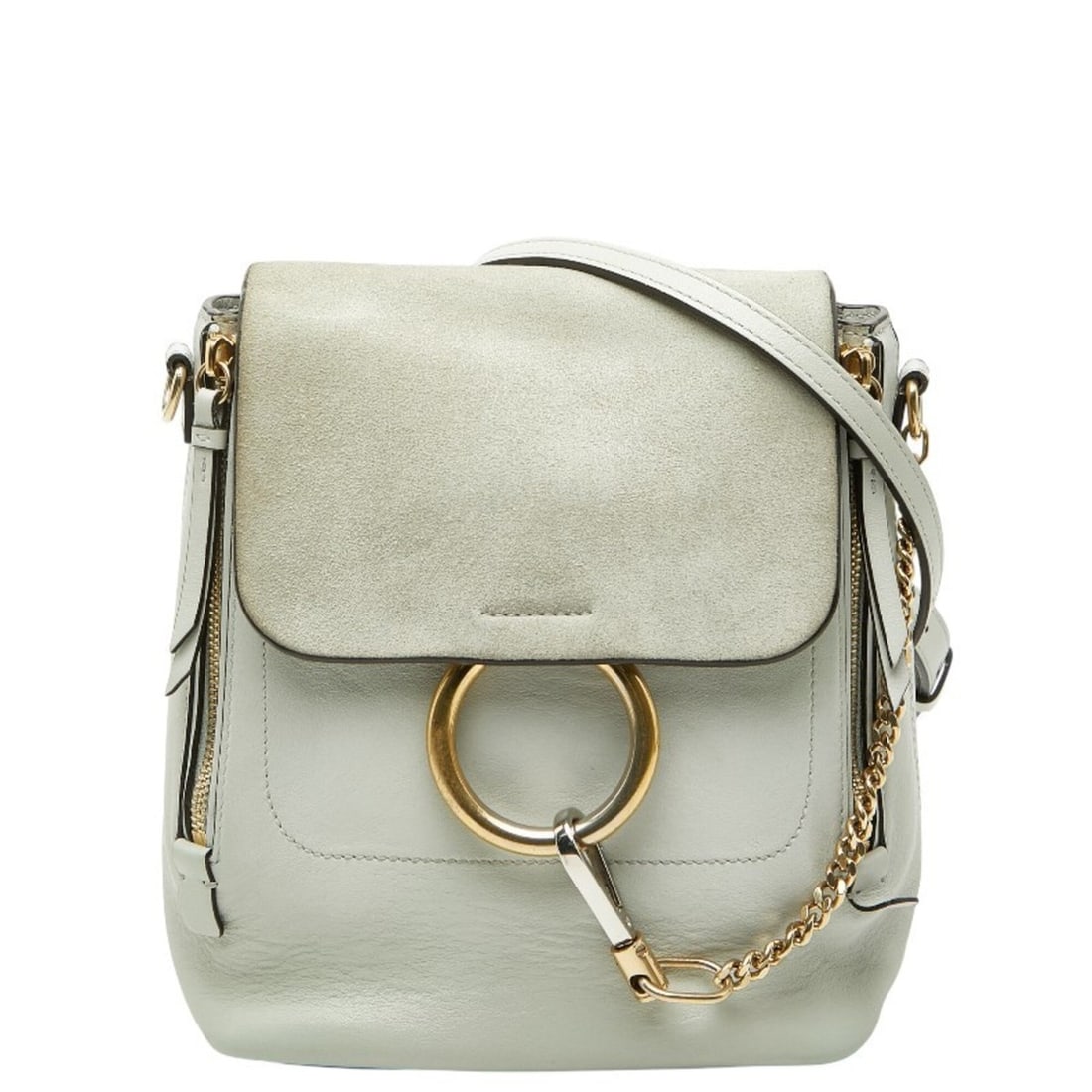 Chloé Chloe Faye Backpack Shoulder Pack 2-Way Grey Leather Suede Women's: --- Catalog ---Category: SizeSize (HxWxD): 25cm x 19cm x 13.5cm / 9.84'' x 7.48'' x 5.31''Category: DesignType: Backpack, Shoulder bagColor: GrayGender: WomenMaterial: Leather , Suede Category: Genera