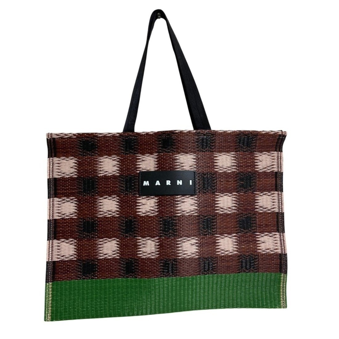 MARNI Tatami Tote Bag, Brown/Green, Women's: --- Catalog ---Category: SizeSize (HxWxD): 34cm x 45.5cm x 5.00mm / 13.38'' x 17.91'' x 0.19''Category: DesignType: Tote bagColor: Brown, GreenGender: WomenCategory: GeneralBrand: Marni--- Item List -