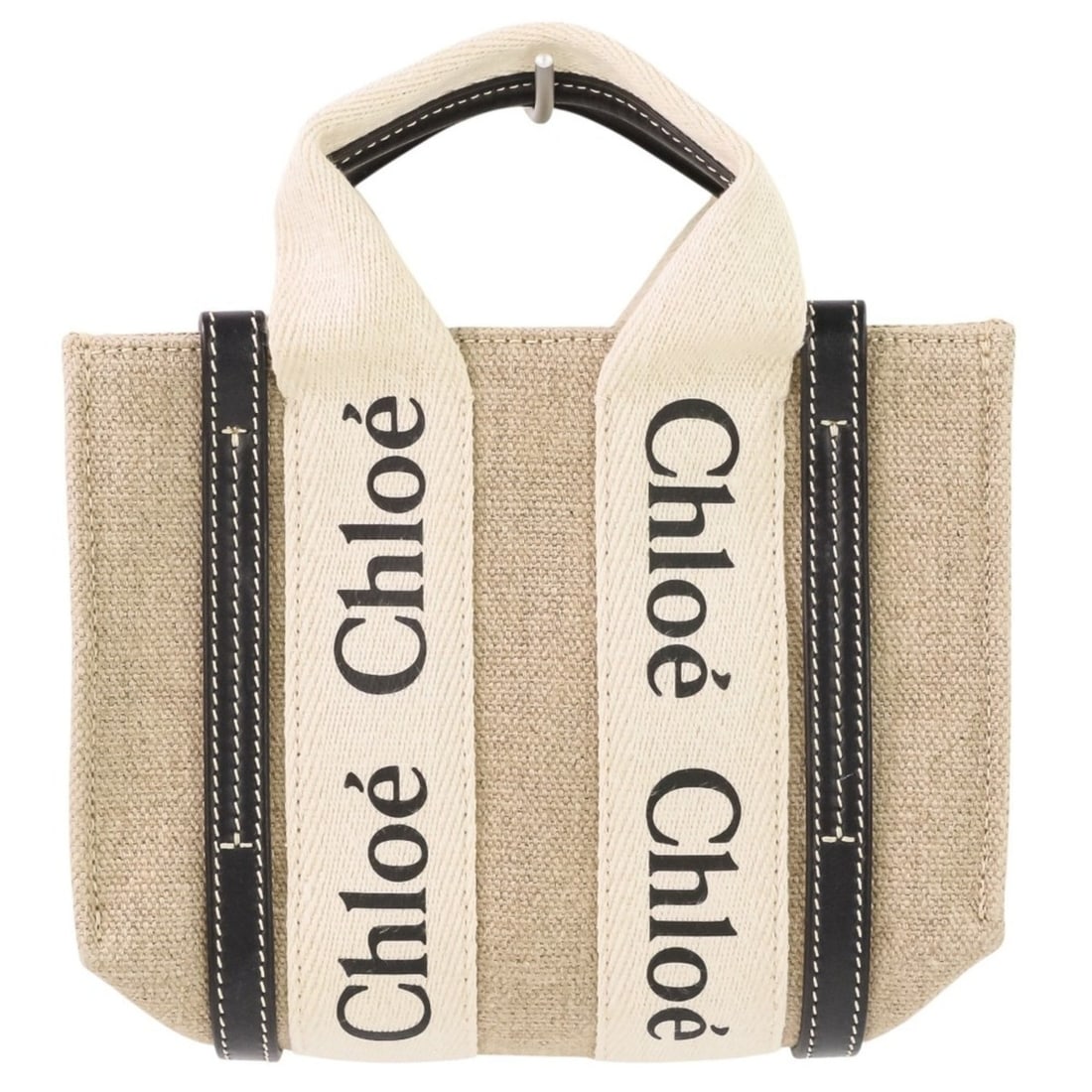 Chloé Chloe Woody Mini Tote Bag, Beige & Black, Women's: --- Catalog ---Category: SizeSize (HxWxD): 16cm x 19.5cm x 5cm / 6.29'' x 7.67'' x 1.96''Category: DesignType: Shoulder bagColor: Beige, BlackGender: WomenCategory: GeneralBrand: Chloé--- Item List -