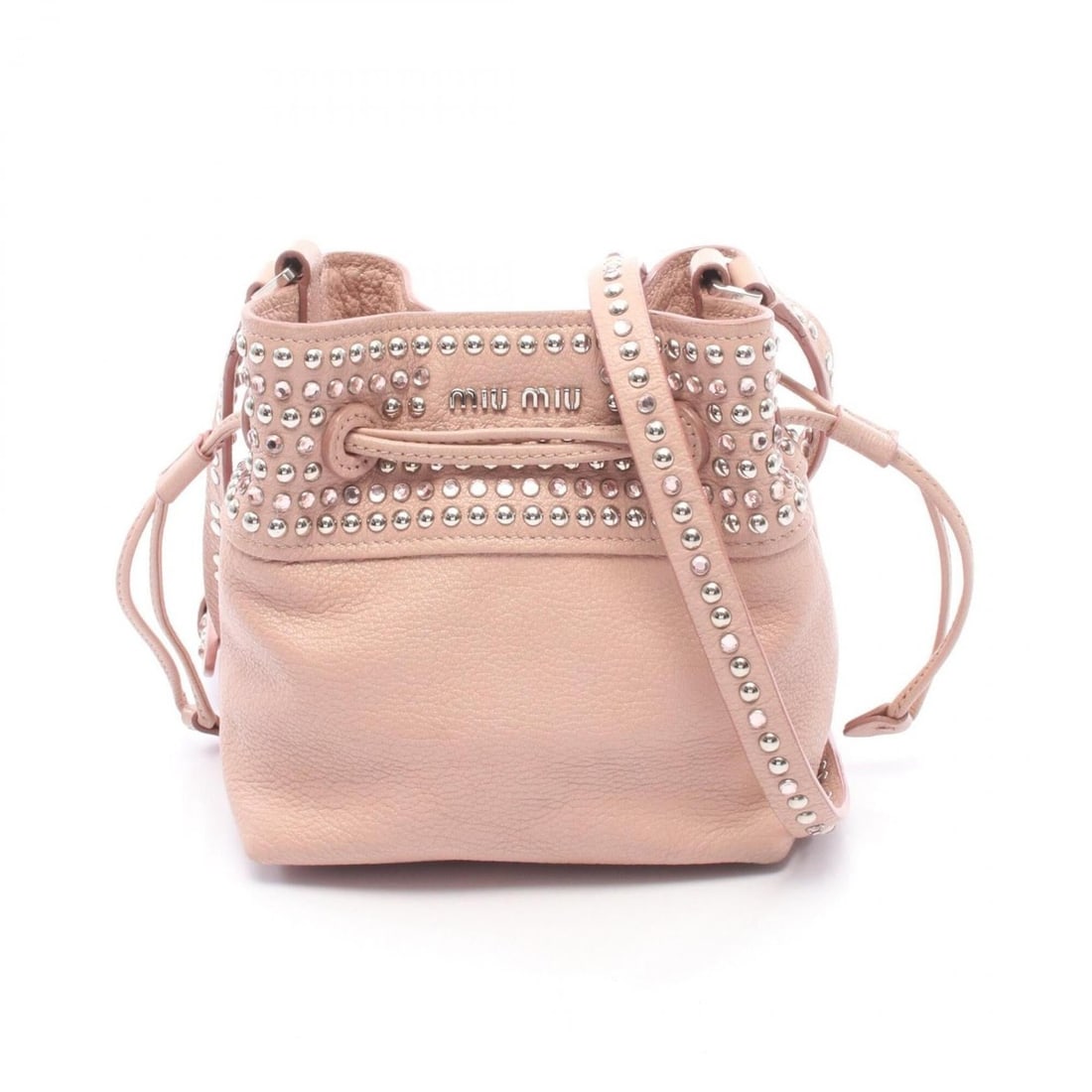 Miu Miu Miu Madras Crystal Bucket Shoulder Bag Handbag Leather Women's Pink: --- Catalog ---Category: SizeSize (HxWxD): 17cm x 15cm x 9.5cm / 6.69'' x 5.9'' x 3.74''Category: DesignType: Handbag, Shoulder bagColor: PinkGender: WomenMaterial: Leather Category: GeneralBrand: Miu