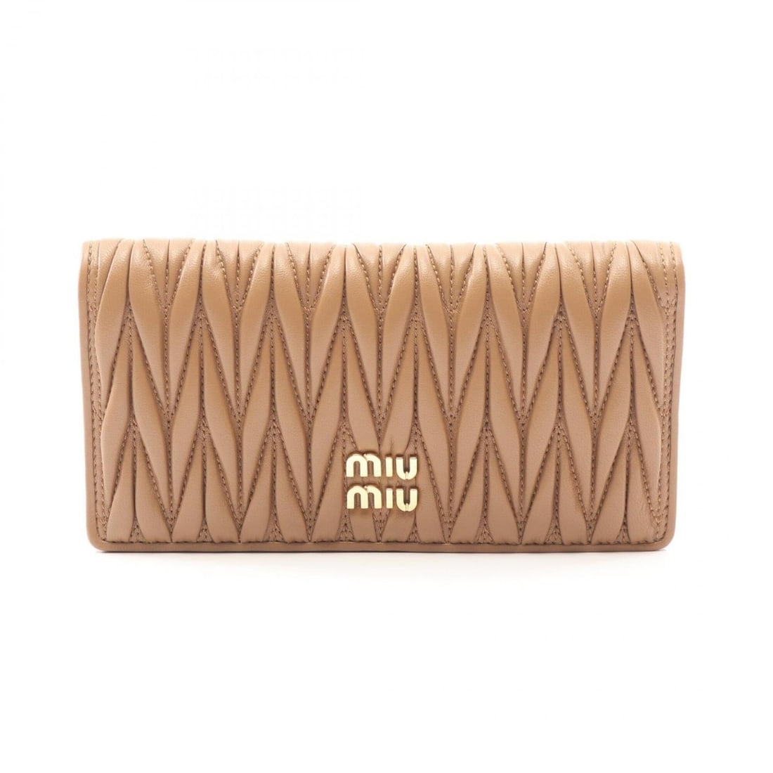 Miu Miu Miu Matelassé Bi-fold Long Wallet, Leather, Women's, Brown, 5MV027: --- Catalog ---Category: SizeSize (HxWxD): 9.5cm x 18cm x 2cm / 3.74'' x 7.08'' x 0.78''Category: DesignType: Long wallet (bi-fold)Color: BrownGender: WomenMaterial: Leather Category: GeneralMPN: 5MV0