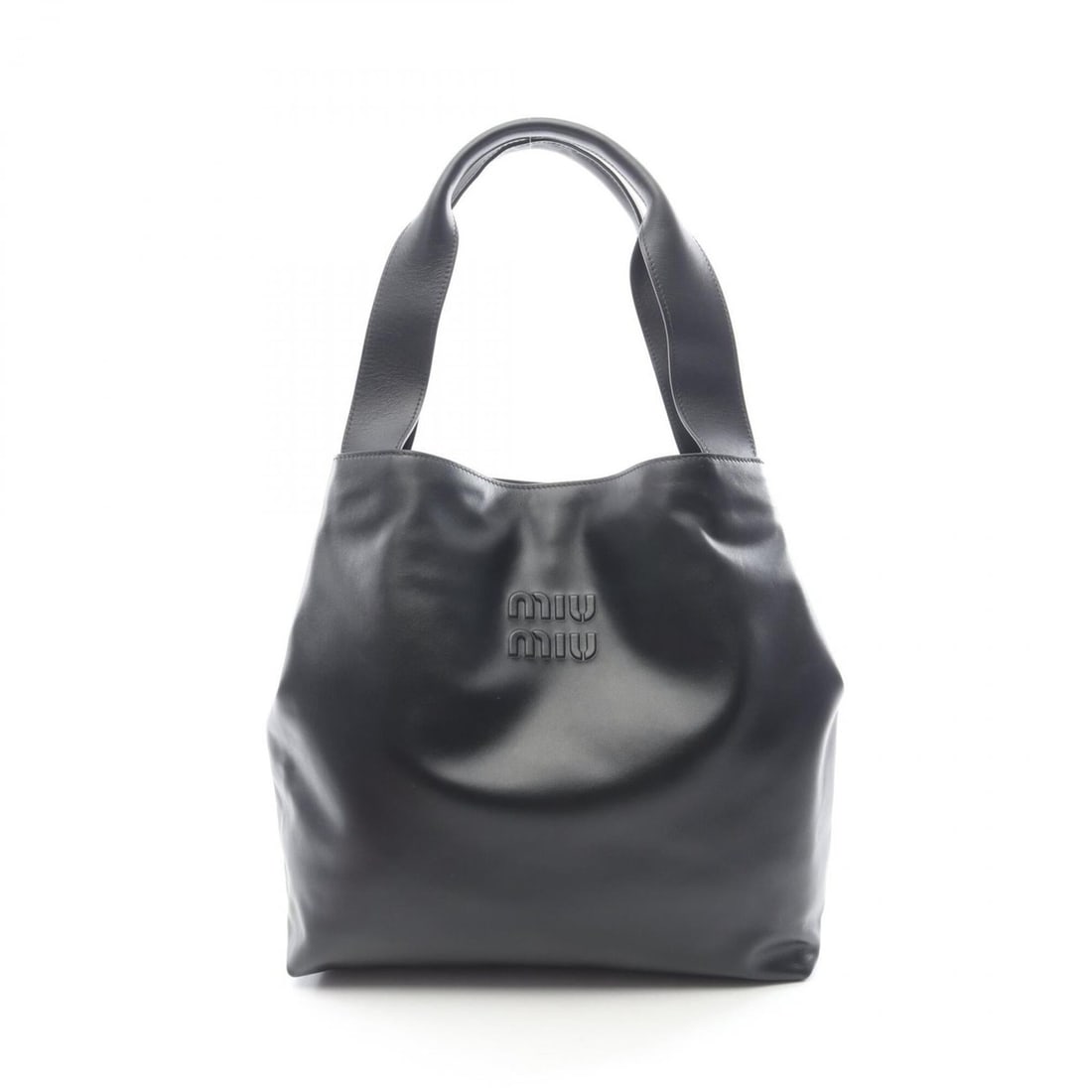 Miu Miu Miu Hobo Tote Bag Handbag Leather Women's Black 5BC119: --- Catalog ---Category: SizeSize (HxWxD): 40cm x 37cm x 12cm / 15.74'' x 14.56'' x 4.72''Category: DesignType: Handbag, Tote bagColor: BlackGender: WomenMaterial: Leather Category: GeneralMPN: 5BC119