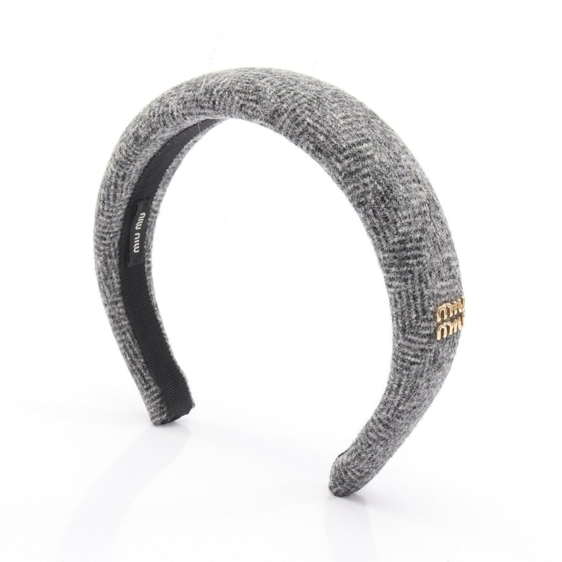 Miu Miu Miu Tweed Logo Fabric Women's Grey: --- Catalog ---Category: SizeSize (LxW): 14.5cm x 16cm / 5.7'' x 6.29''Category: DesignType: Alice bandColor: GrayGender: WomenCategory: GeneralBrand: Miu Miu--- Item List ---Section: ConditionRanking