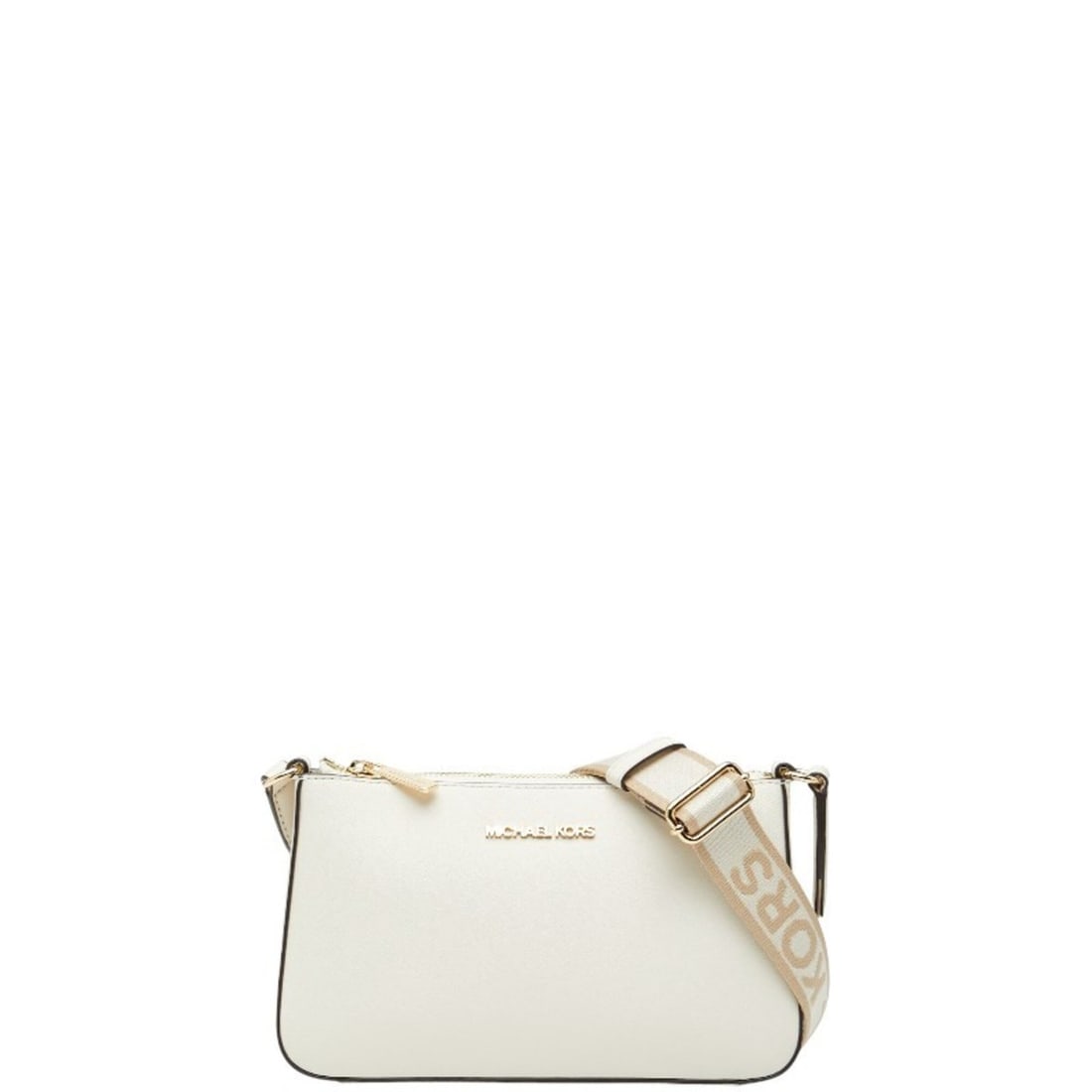 Michael Kors Logo Shoulder Bag, White Leather, Women's: --- Catalog ---Category: SizeSize (HxWxD): 14cm x 24cm x 6.5cm / 5.51'' x 9.44'' x 2.55''Category: DesignType: Pouch, Shoulder bagColor: WhiteGender: WomenMaterial: Leather Category: GeneralBrand: Mic