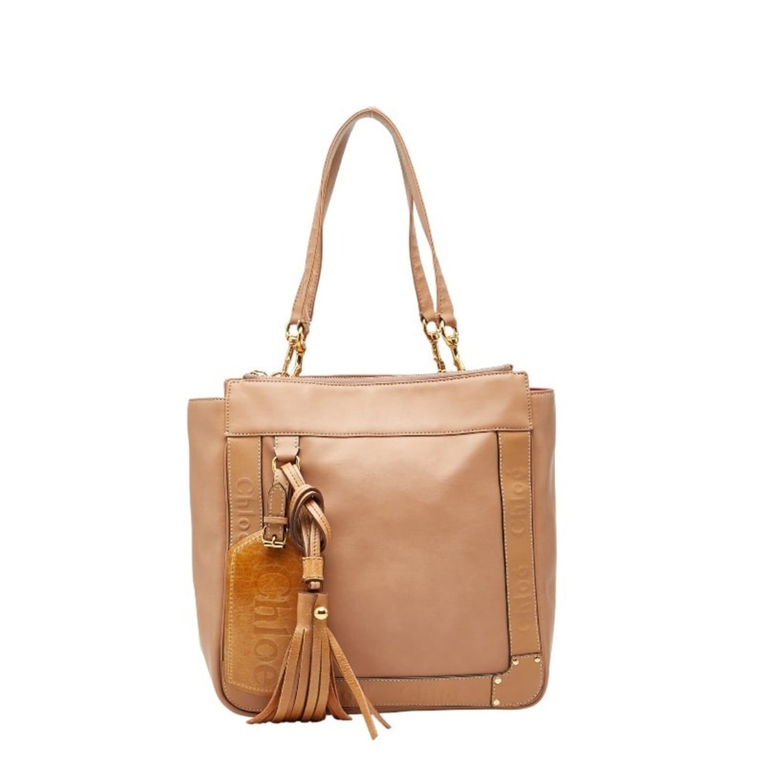 Chloé Chloe Eden Shoulder Bag Tote Pink Beige Leather Women's: --- Catalog ---Category: SizeSize (HxWxD): 23cm x 27.5cm x 12.5cm / 9.05'' x 10.82'' x 4.92''Category: DesignType: Shoulder bag, Tote bagColor: Pink beigeGender: WomenMaterial: Leather Category: Gener