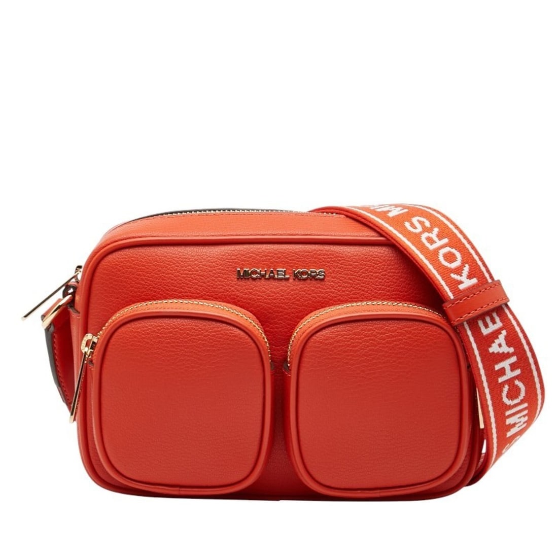 Michael Kors JET SET TRAVEL Crossbody Shoulder Bag, Orange Leather, Women's: --- Catalog ---Category: SizeSize (HxWxD): 13.5cm x 20cm x 6cm / 5.31'' x 7.87'' x 2.36''Category: DesignType: Pouch, Shoulder bag, Weekend bagColor: OrangeGender: WomenMaterial: Leather Category: Gen