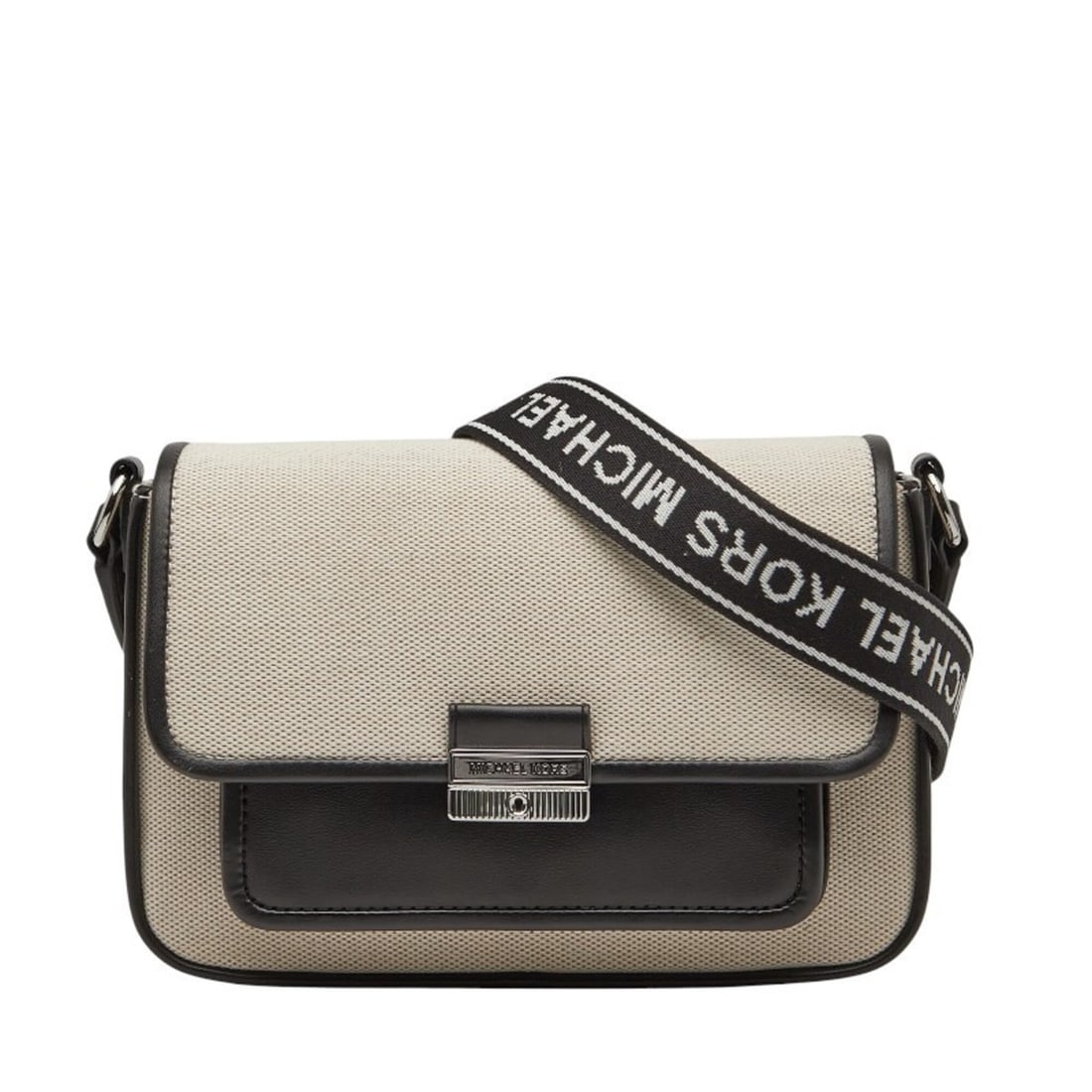 Michael Kors Crossbody Shoulder Bag, Beige & Black Canvas Leather, Women's.: --- Catalog ---Category: SizeSize (HxWxD): 18cm x 24cm x 66cm / 7.08'' x 9.44'' x 25.98''Category: DesignType: Shoulder bagColor: Beige, BlackGender: WomenMaterial: Canvas , Leather Category: GeneralB