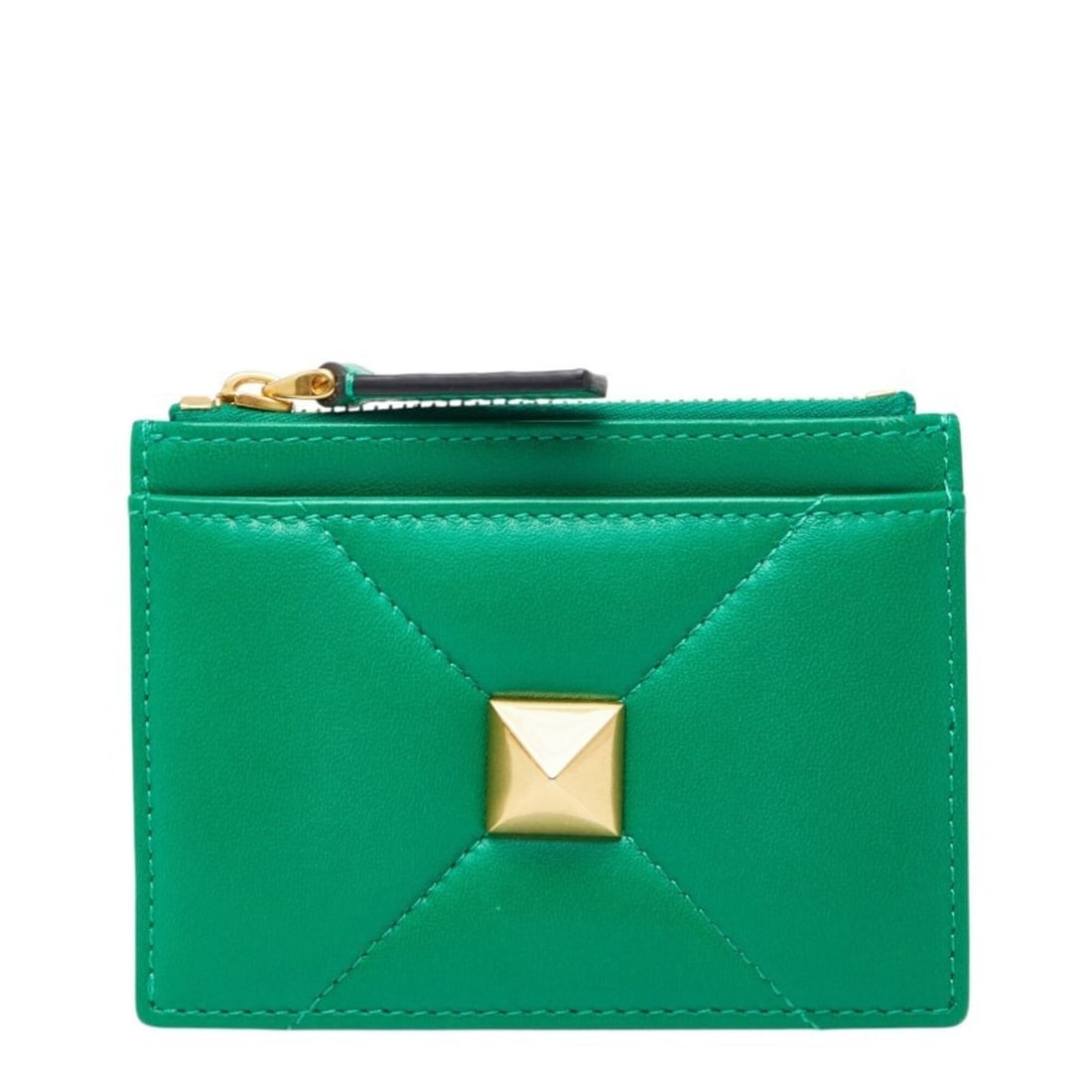 Valentino Roman Studs Wallet/Coin Case/Pass Case/Fragment Case W2P0Y06BSF Green Leather Women's: --- Catalog ---Category: SizeSize (HxWxD): 8cm x 11cm x 3.00mm / 3.14'' x 4.33'' x 0.11''Category: DesignType: Coin purse/coin caseColor: GreenGender: WomenMaterial: Leather Category: GeneralBrand: Va