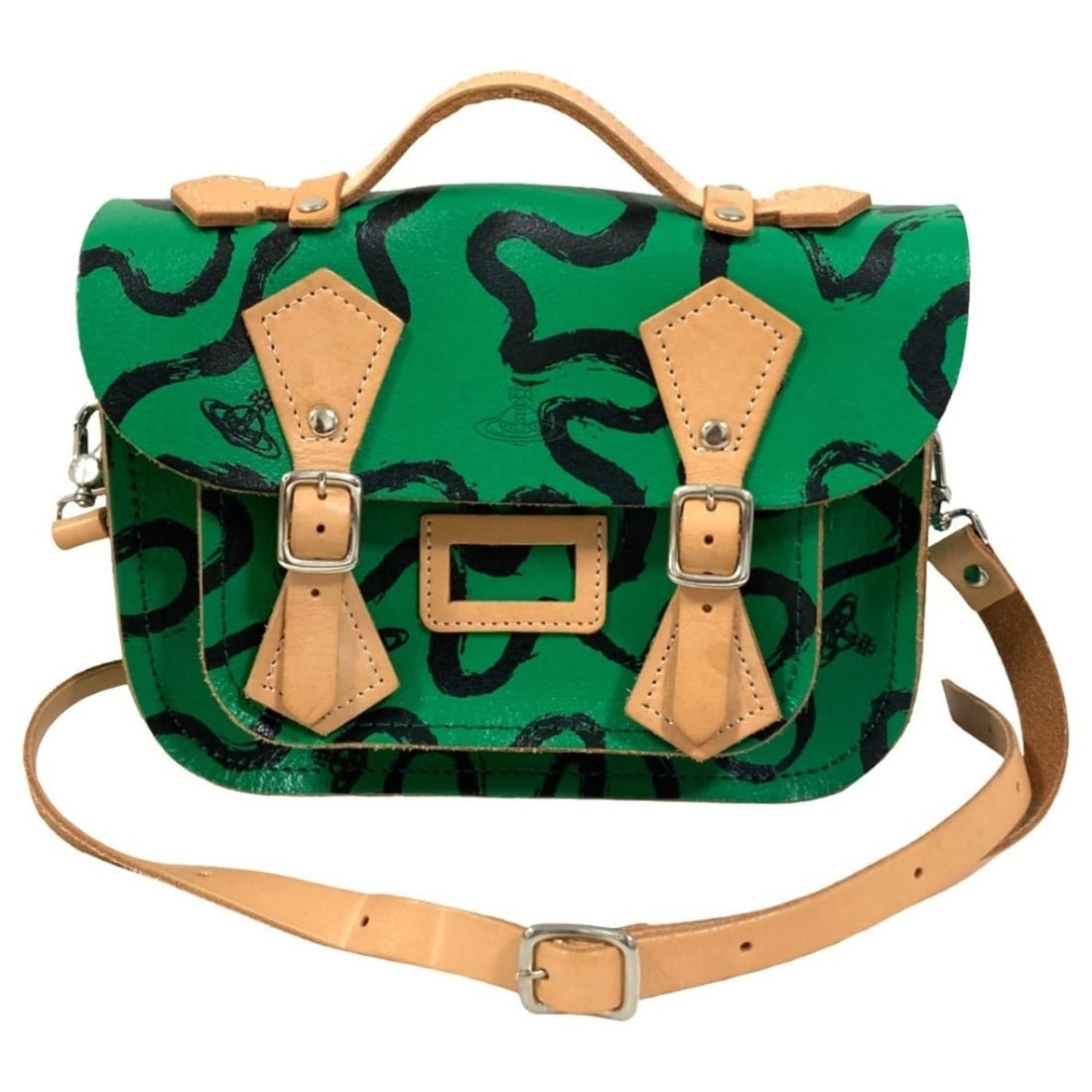 Vivienne Westwood VERMICELLI ORB Squiggle Pattern Leather Shoulder Bag, Green, Women's: --- Catalog ---Category: SizeSize (HxWxD): 17.5cm x 23cm x 6.5cm / 6.88'' x 9.05'' x 2.55''Category: DesignType: Shoulder bagColor: GreenGender: WomenCategory: GeneralBrand: Vivienne Westwood--- Item 