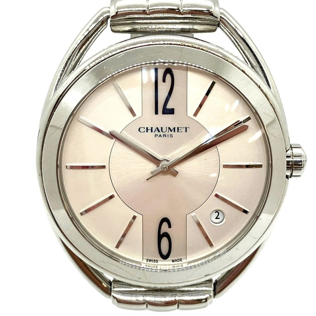 Chaumet Liens wristwatch, total weight 92.3g, stainless steel, automatic movement, silver dial,: --- Catalog ---Category: SizeWrist Size: 16cm / 6.29''Case Diameter: 34mm / 1.34''Category: DesignType: WristwatchGender: Men,WomenColor (Dial): SilverMaterial (Band): Stainless steelMaterial (Case): 