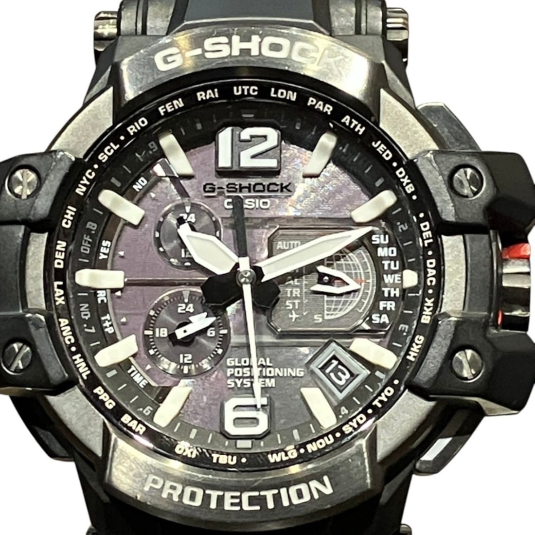 Casio G-SHOCK watch, total weight 141.6g, stainless steel, radio-controlled solar power,: --- Catalog ---Category: SizeWrist Size: 14cm / 5.51''Case Diameter: 50.3mm / 1.98''Category: DesignType: WristwatchGender: MenMaterial (Band): Stainless steelMaterial (Case): Stainless steelCategory: