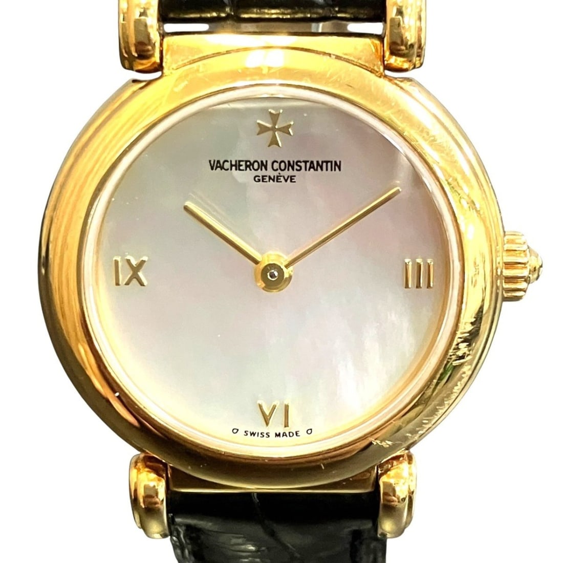 Vacheron Constantin wristwatch, total weight 39.1g, 18K gold, genuine leather strap, manual winding, (1 of 9)